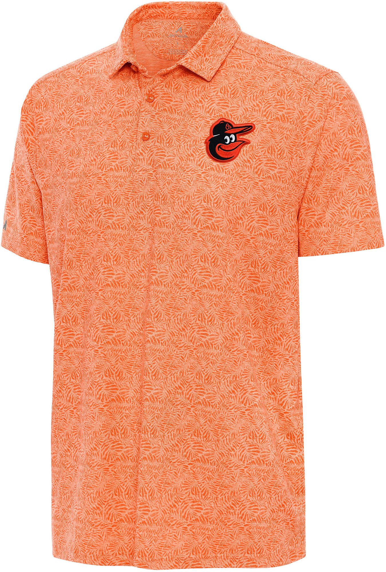 Antigua Men's Baltimore Orioles Orange Tentril Polo