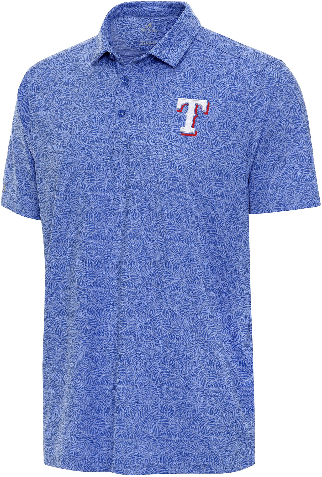 Antigua Men's Texas Rangers Royal Tentril Polo