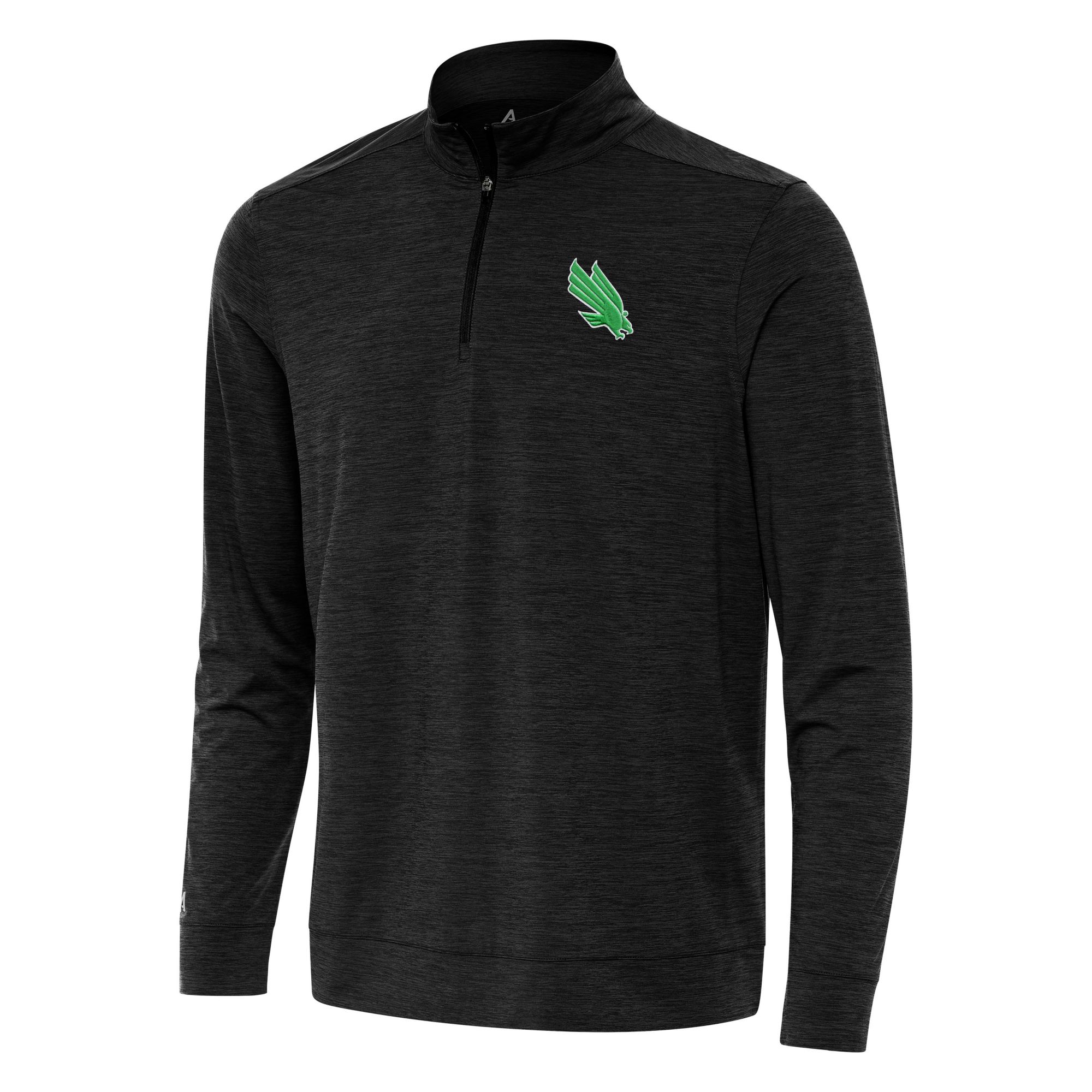 Antigua Men's North Texas Mean Green Bright Amethyst Heather Mock Quarter-Zip Jacket