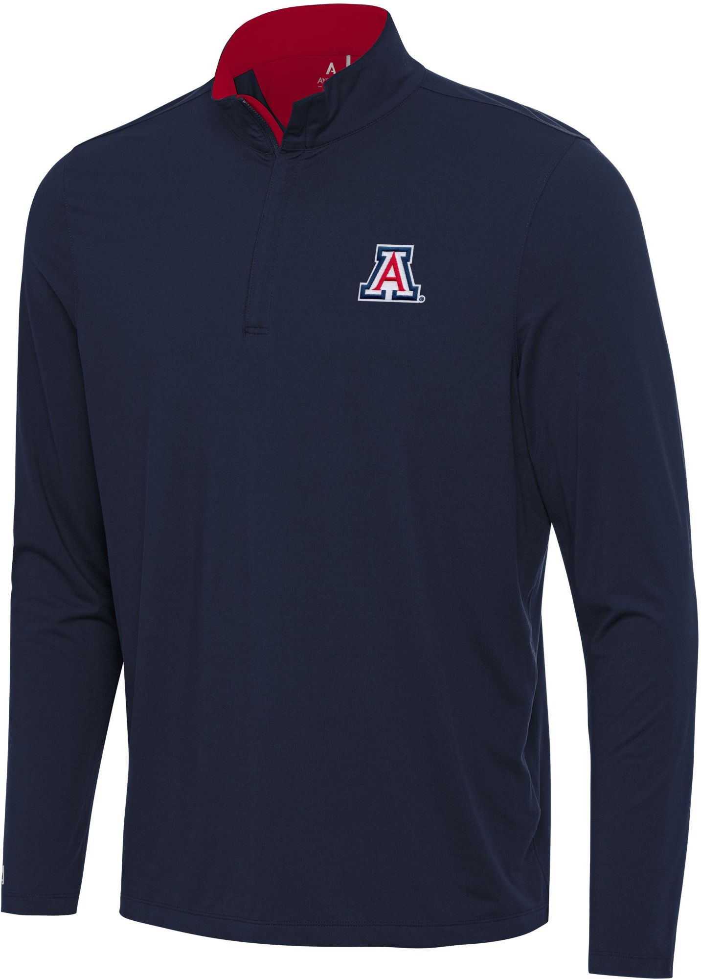 Antigua Men's Arizona Wildcats Navy/Red Mock Neck Quarter-Zip Shirt