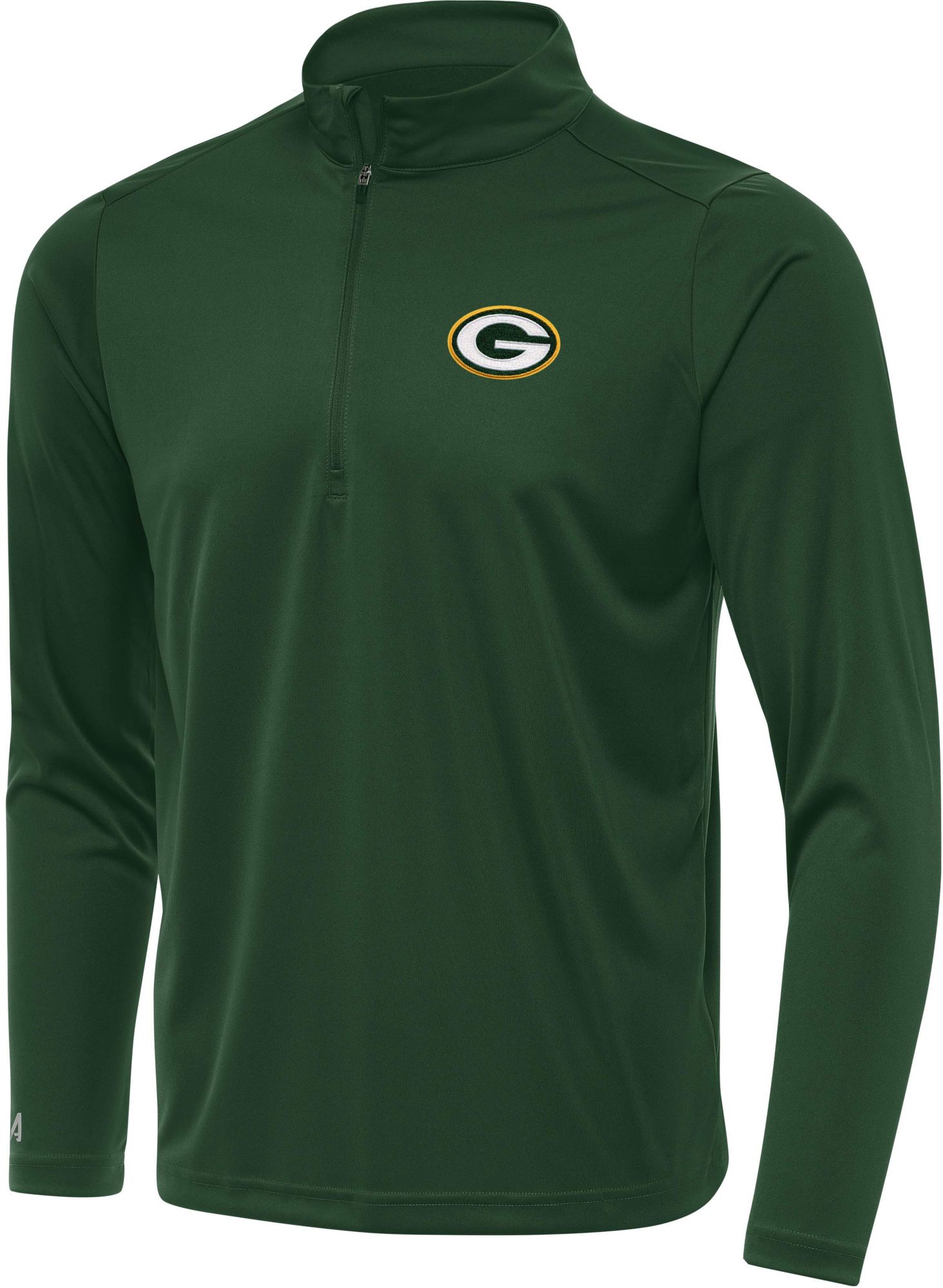Antigua Men's Green Bay Packers Tribute Green Quarter-Zip Pullover Jacket