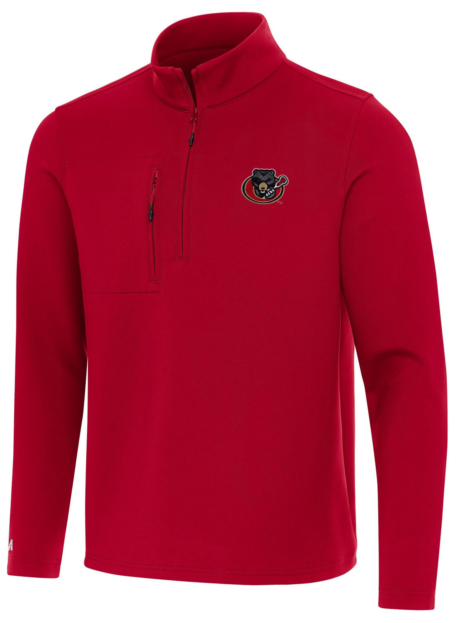 Antigua Men's Ottawa Black Bears Red Insider Quarter-Zip Pullover