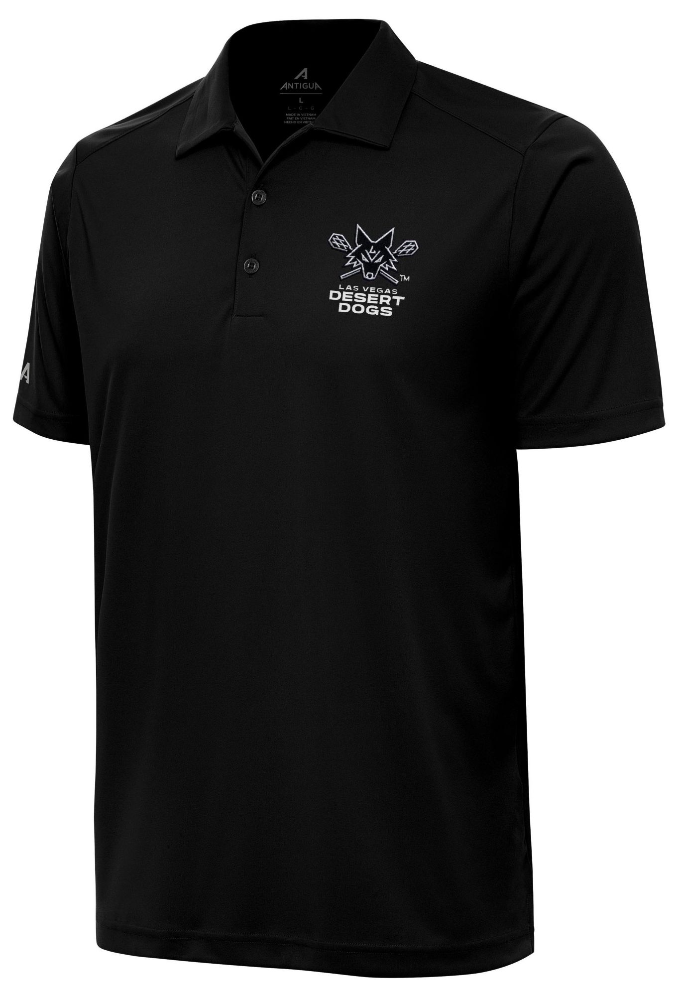 Antigua Men's Las Vegas Desert Dogs Black Tribute Polo, XXXL