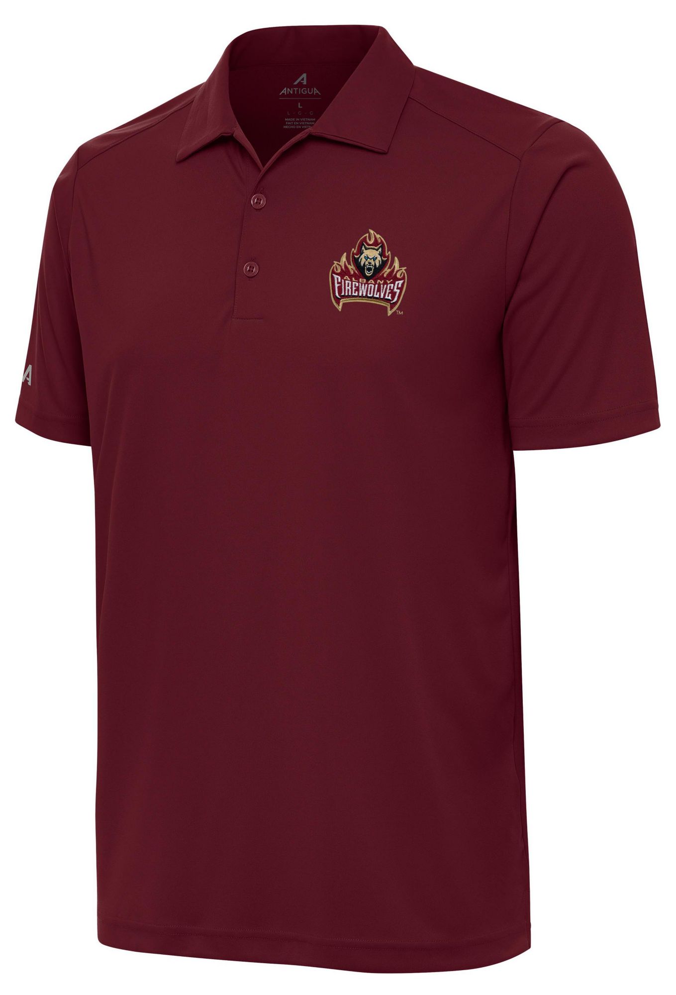 Antigua Men's Albany FireWolves Red Tribute Polo