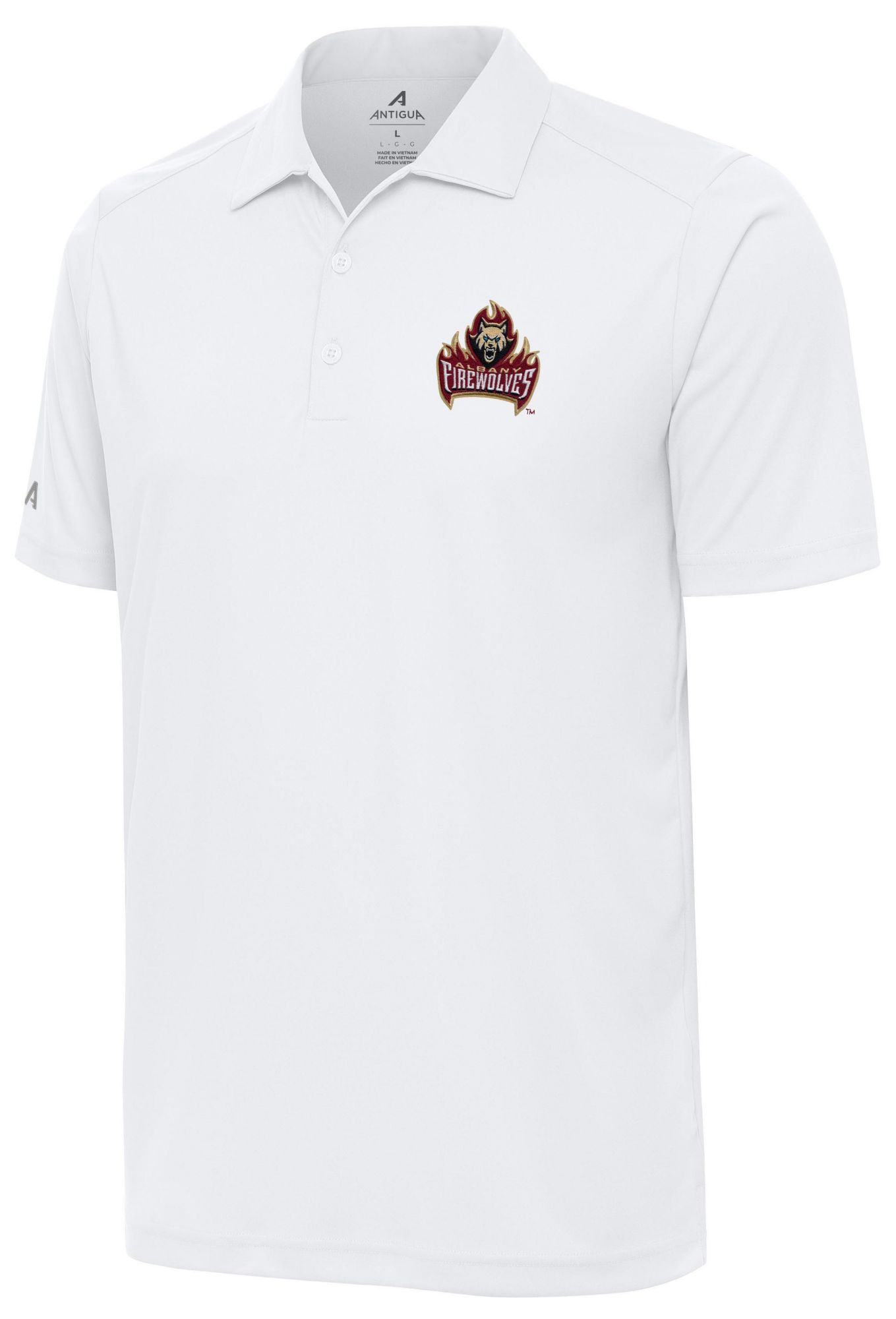 Antigua Men's Albany FireWolves White Tribute Polo