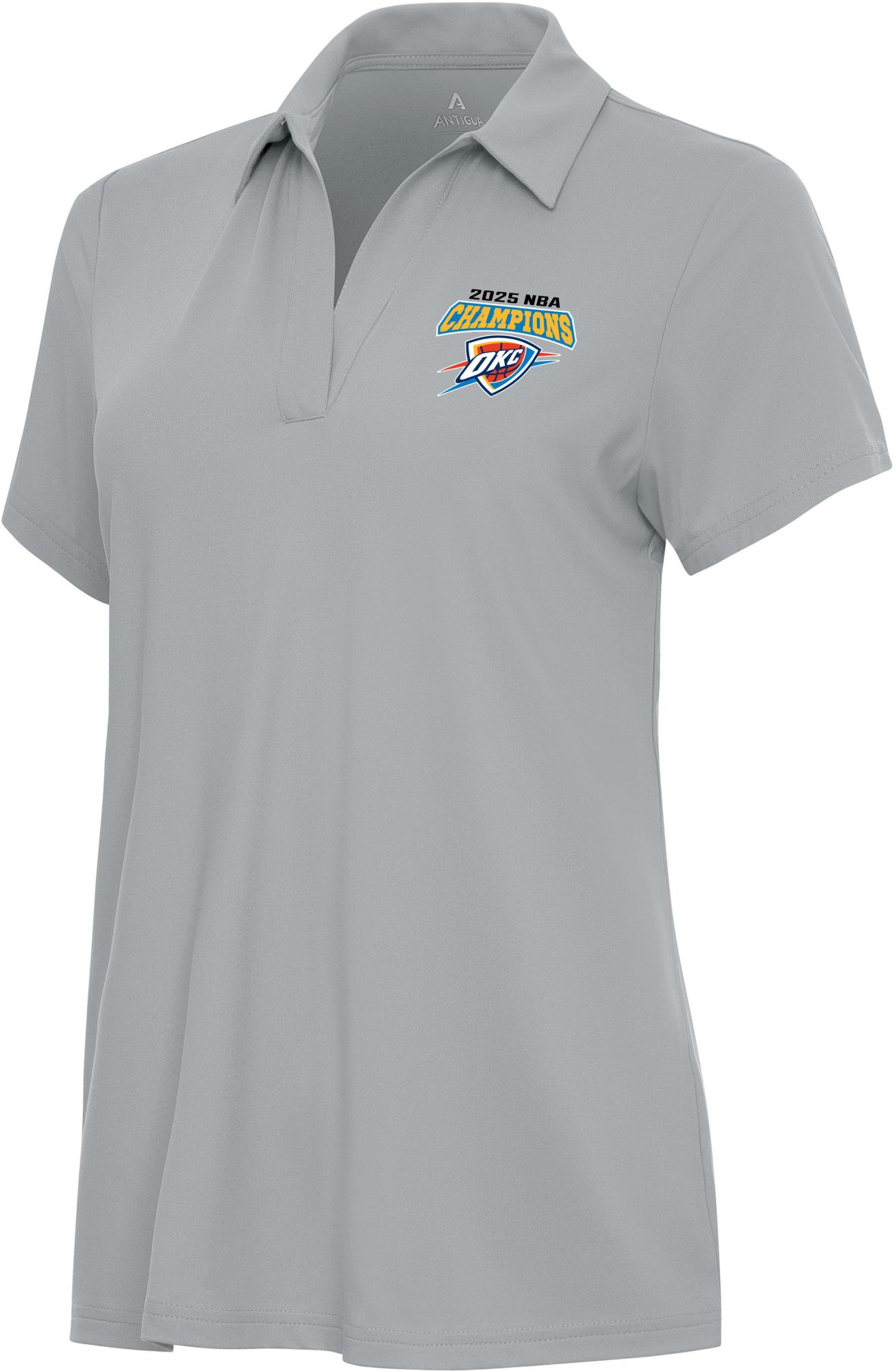 Antigua Women's 2025 NBA Champions Oklahoma City Thunder Era Grey Polo