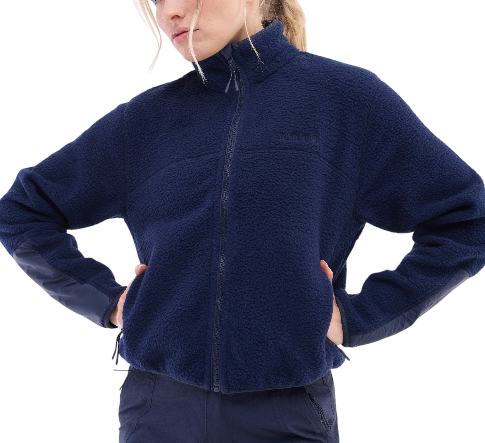 Halfdays Women's Chapelle Fleece Full Zip Jacket - Blue