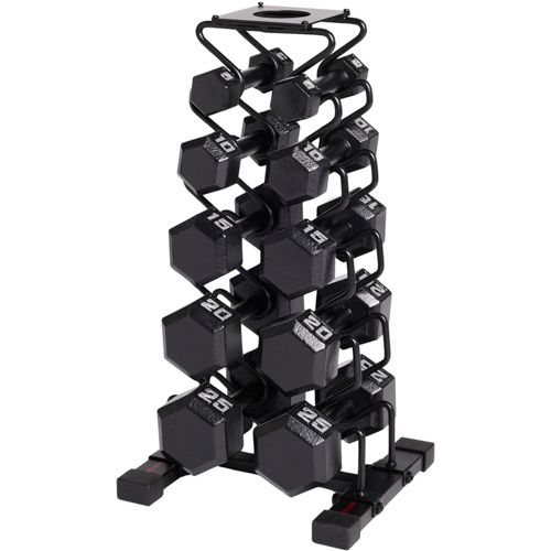 ETHOS 150 lb Cast Hex Dumbbell Set+ Rack