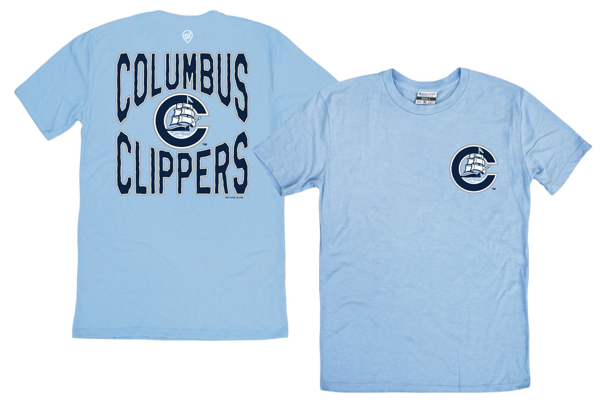 Where I'm From Adult Columbus Clippers Light Blue Big Ship T-Shirt