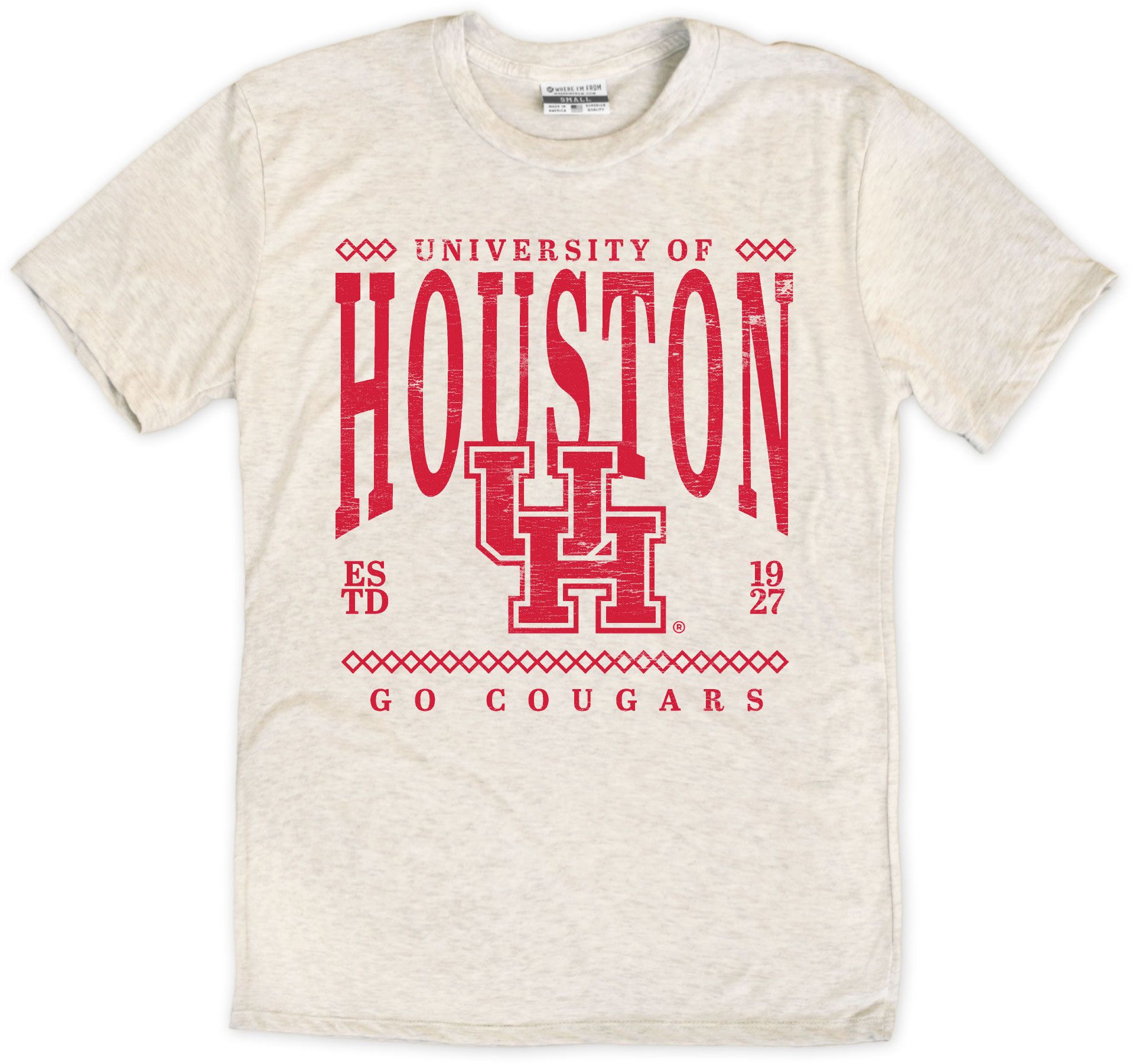 Where I'm From Men's Houston Cougars Natural 'Lockup' T-Shirt