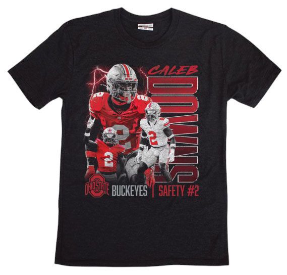 Where I'm From Men's Caleb Downs #2 Ohio State Buckeyes Black Album T-Shirt