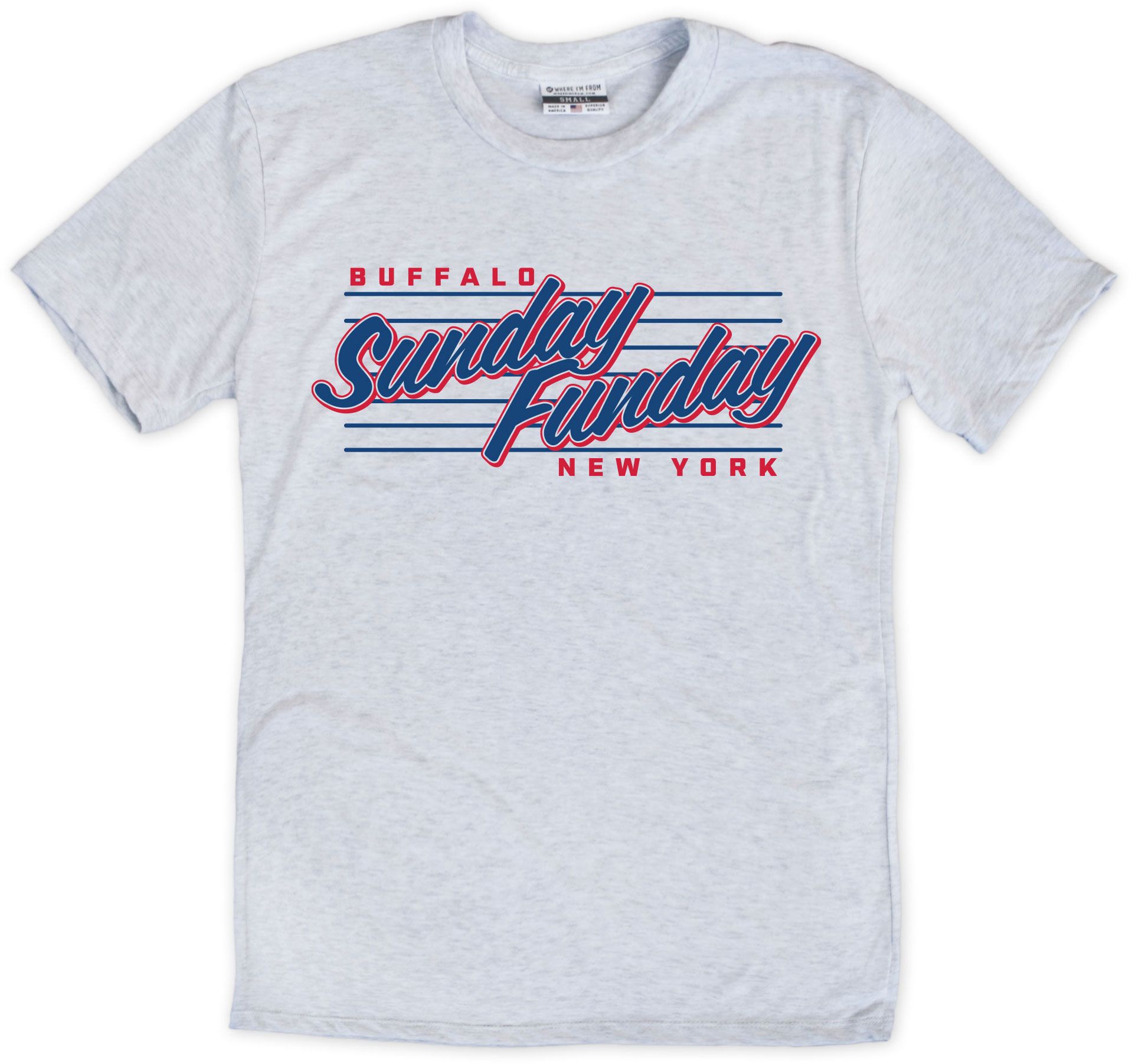 Where I'm From Men's Buffalo White Sunday Funday Sleeve T-Shirt