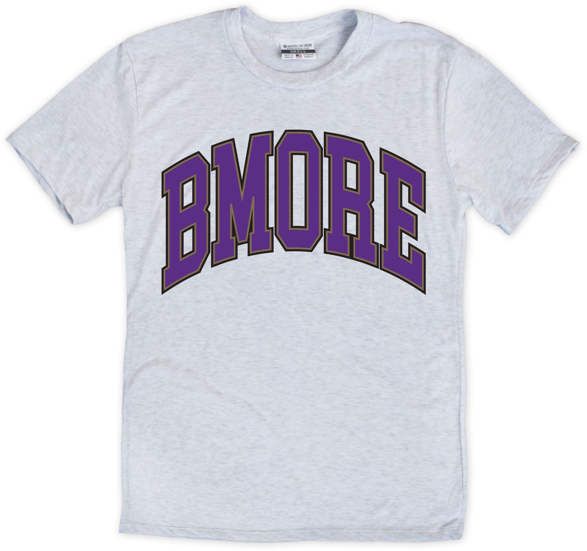 Where I'm From Men's Baltimore White 'B-More' Arch Short Sleeve T-Shirt