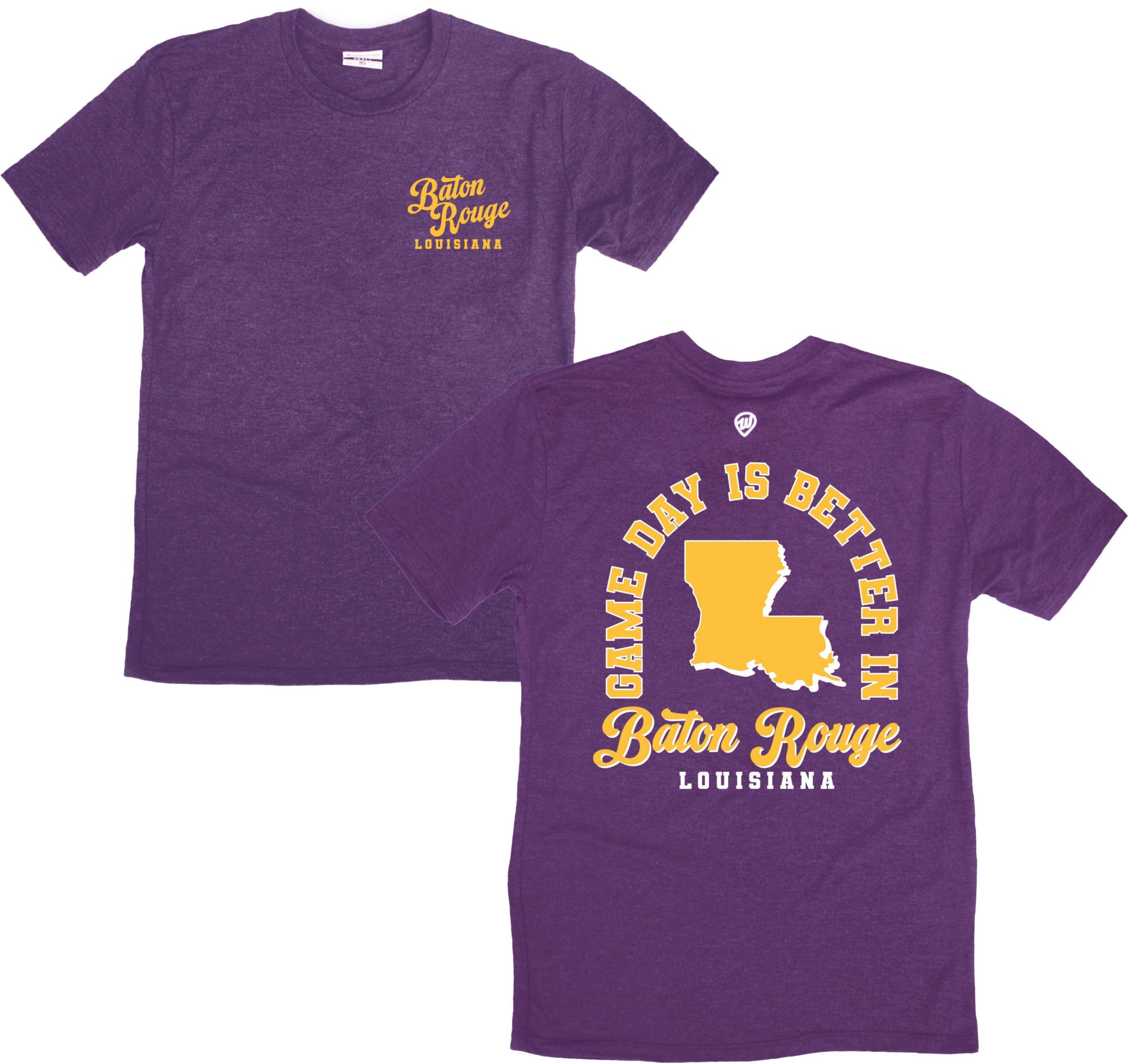 Where I'm From Men's Baton Rouge Purple Game Day 2Hit T-Shirt