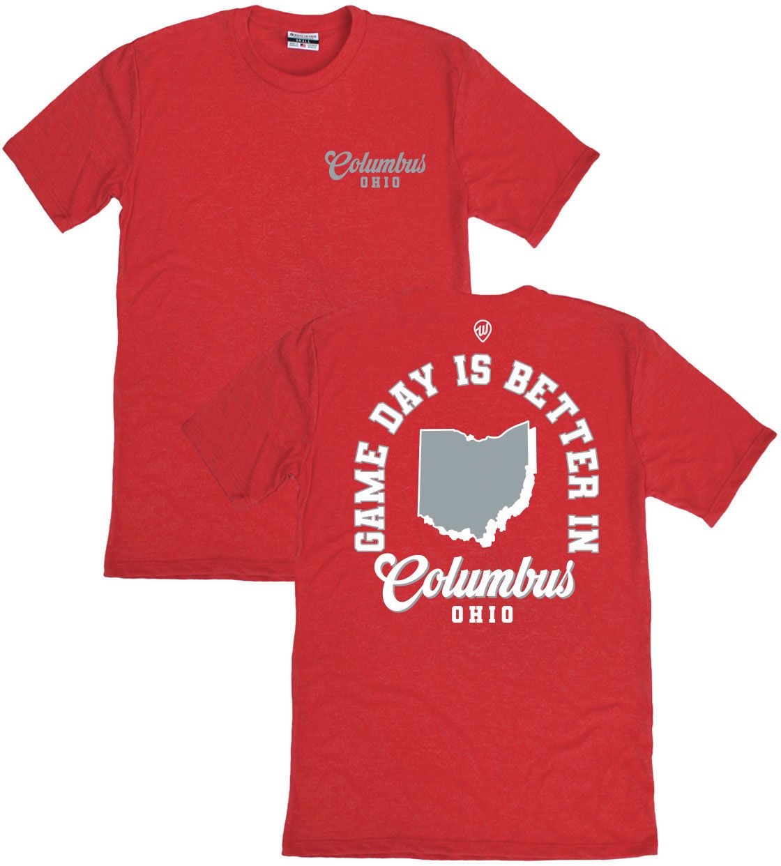 Where I'm From Men's Columbus Red Game Day 2Hit T-Shirt
