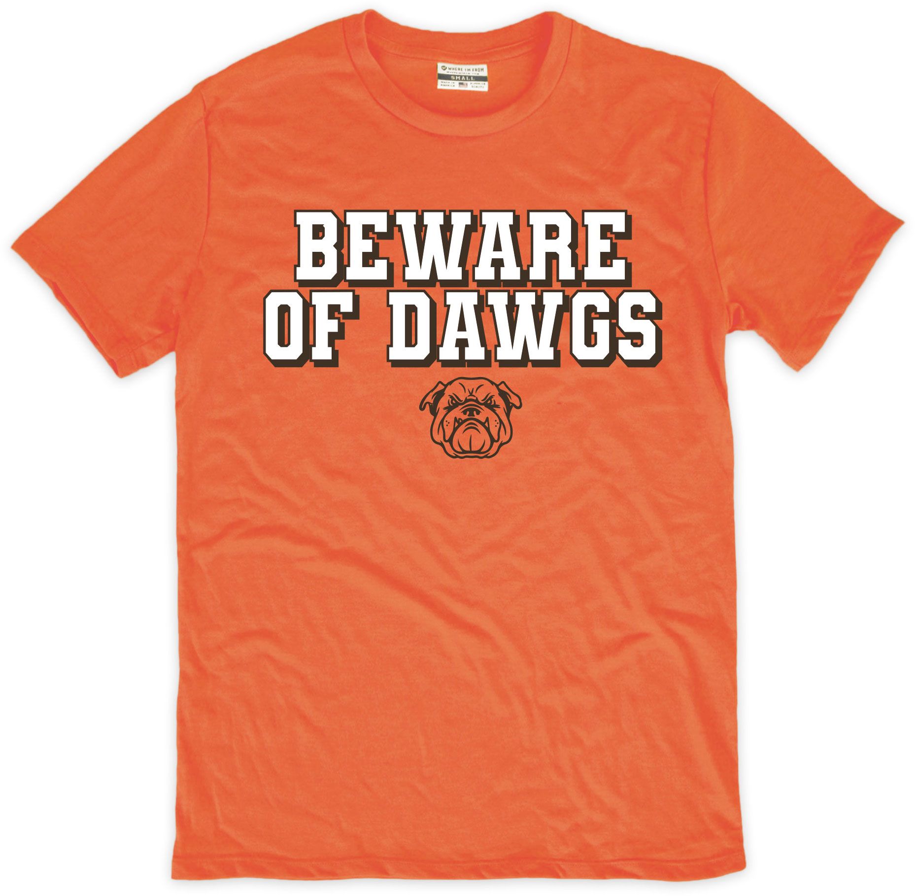 Where I'm From Men's Cleveland Orange 'Beware of Dogs' Short Sleeve T-Shirt
