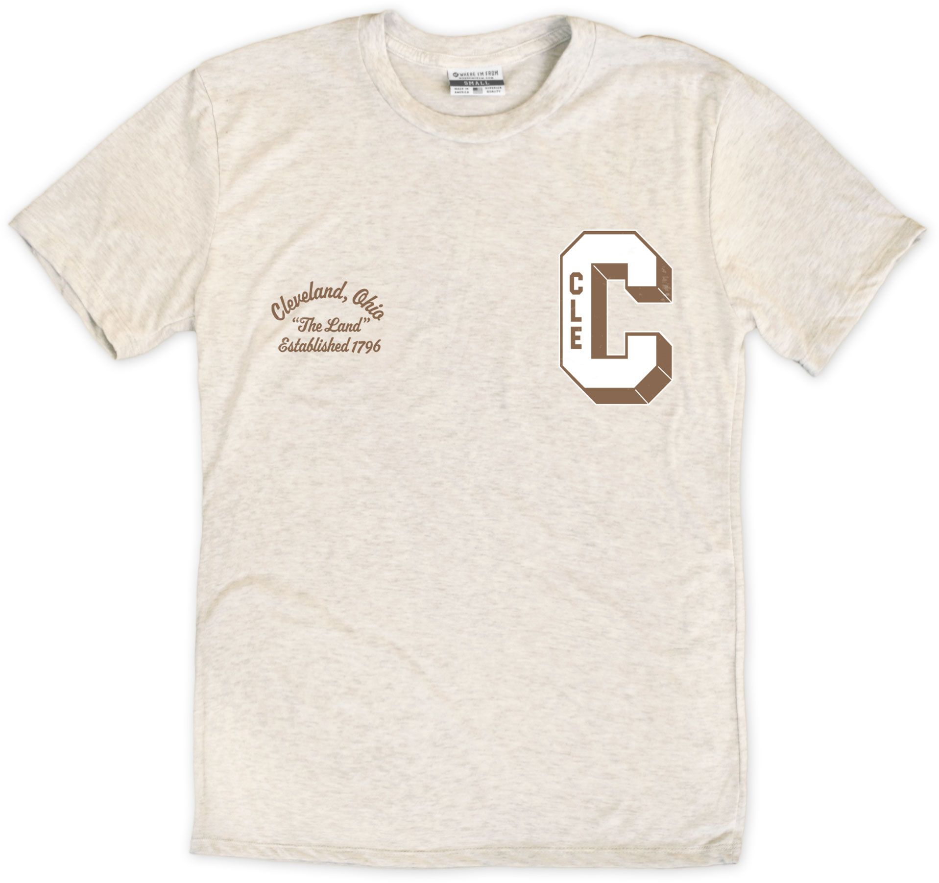 Where I'm From Men's Cleveland Cream LC Hit Short Sleeve T-Shirt