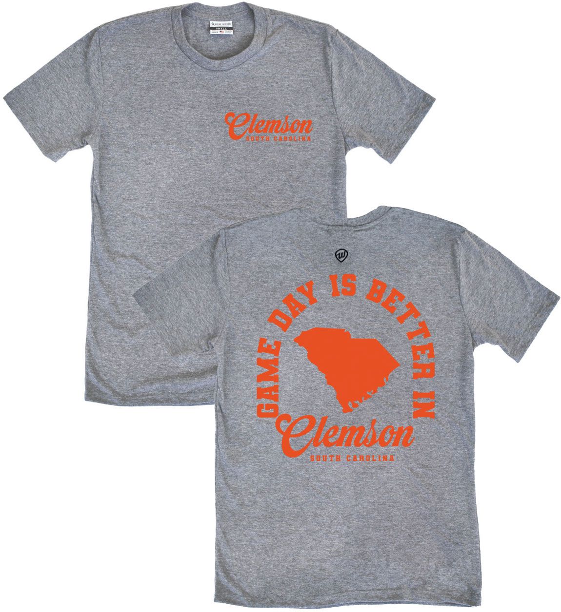 Where I'm From Men's Clemson Gray Game Day 2Hit T-Shirt