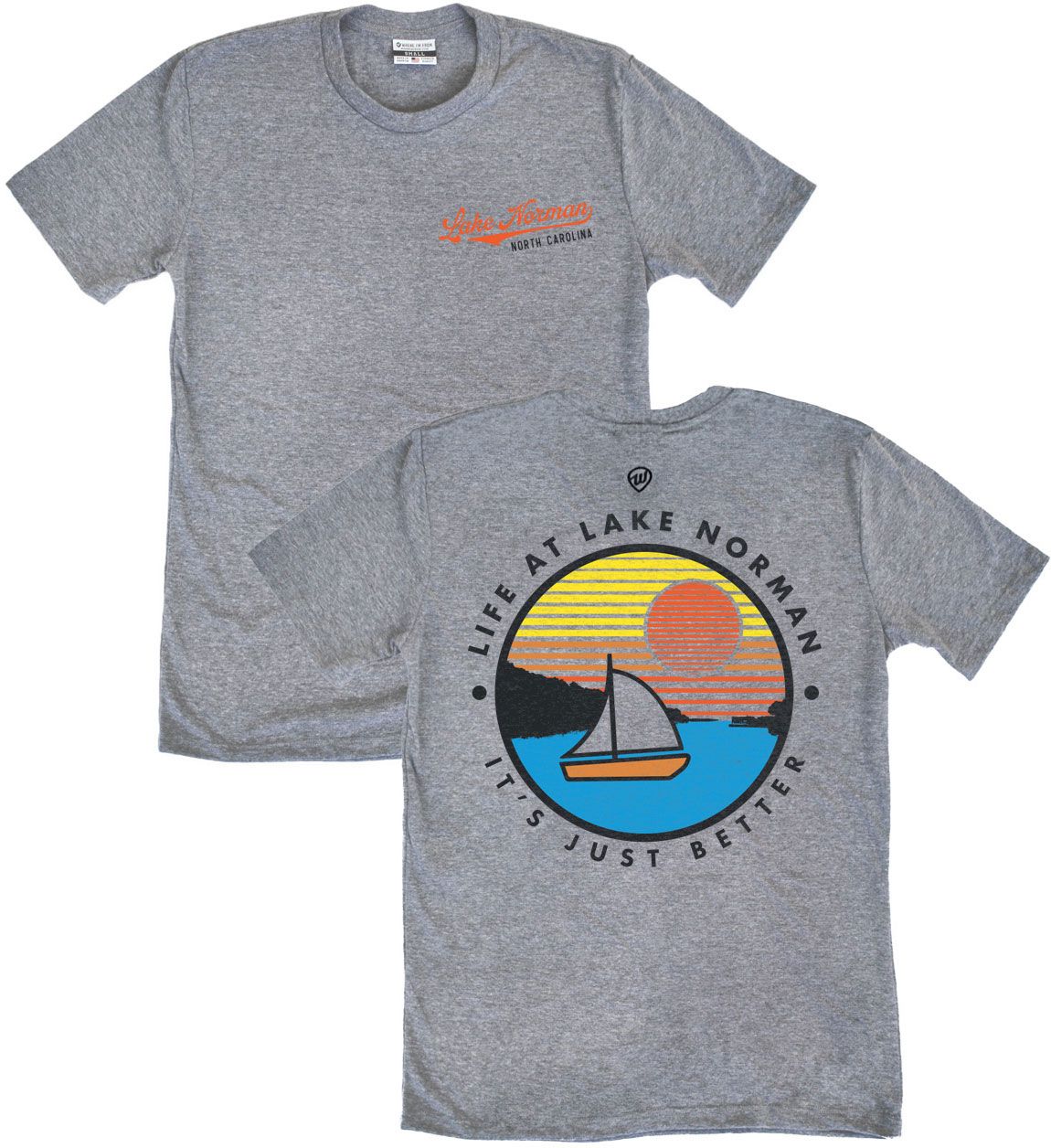 Where I'm From Men's Lake Norman Gray Life T-Shirt