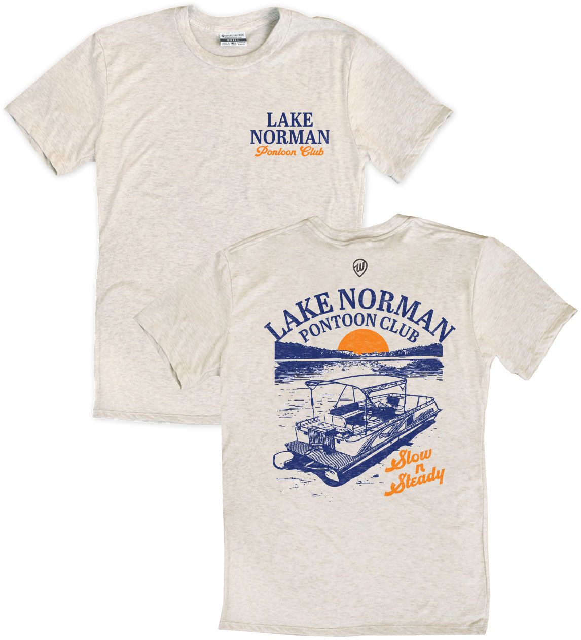 Where I'm From Men's Lake Norman Cream Pontoon T-Shirt