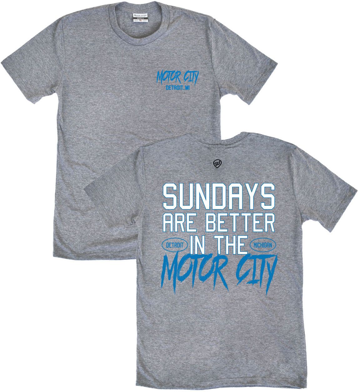 Where I'm From Men's Detriot Gray 2-Hit 'Better In' Short Sleeve T-Shirt