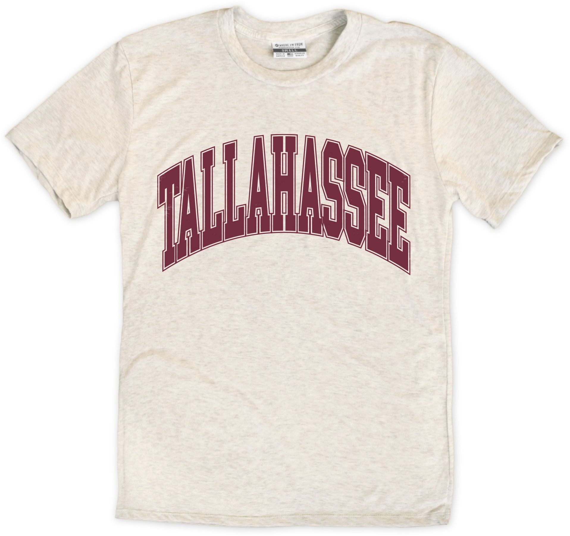 Where I'm From Men's Tallahassee Cream Arch T-Shirt
