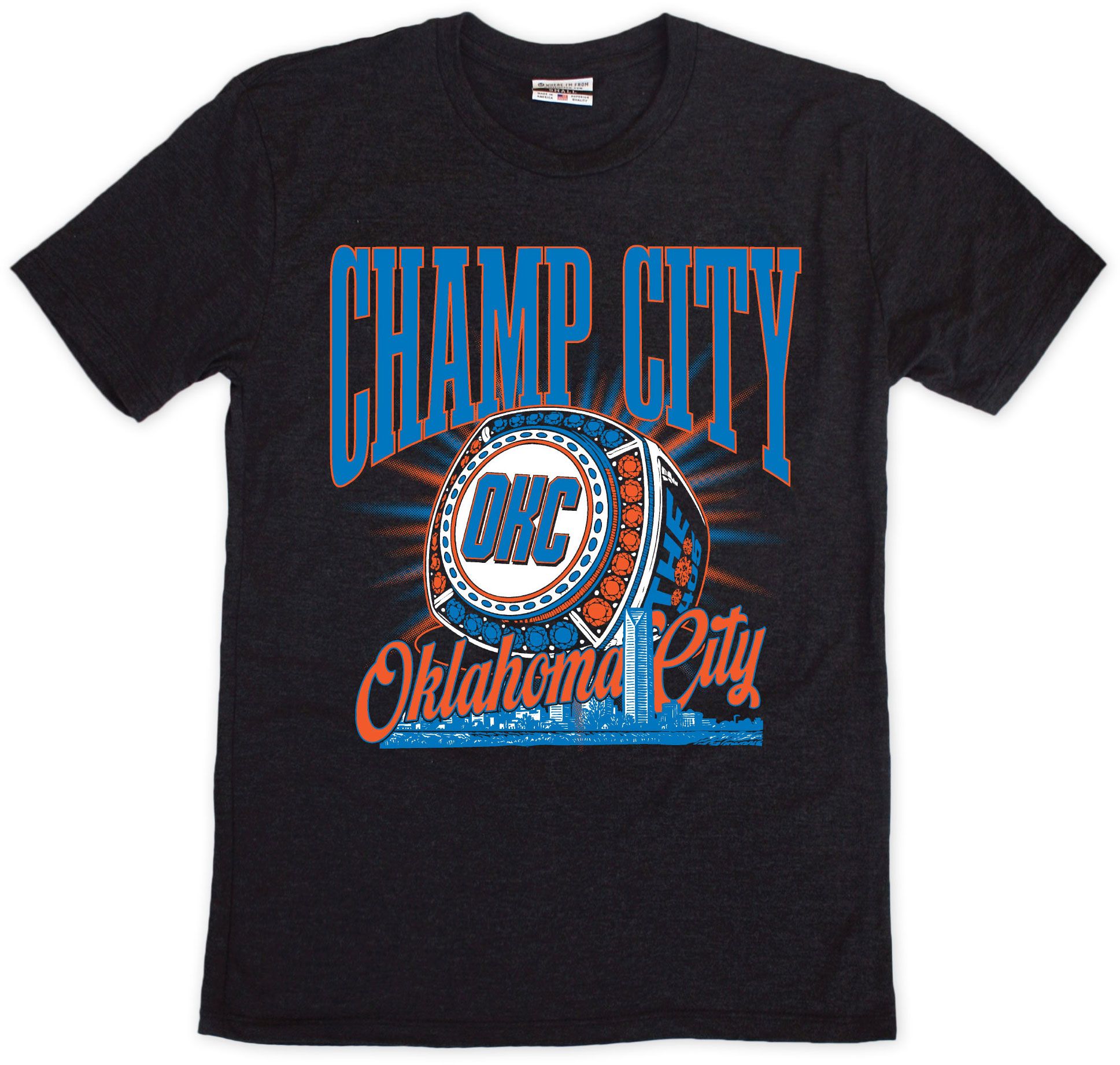 Where I'm From Adult Oklahoma City Thunder NBA Champions T-Shirt