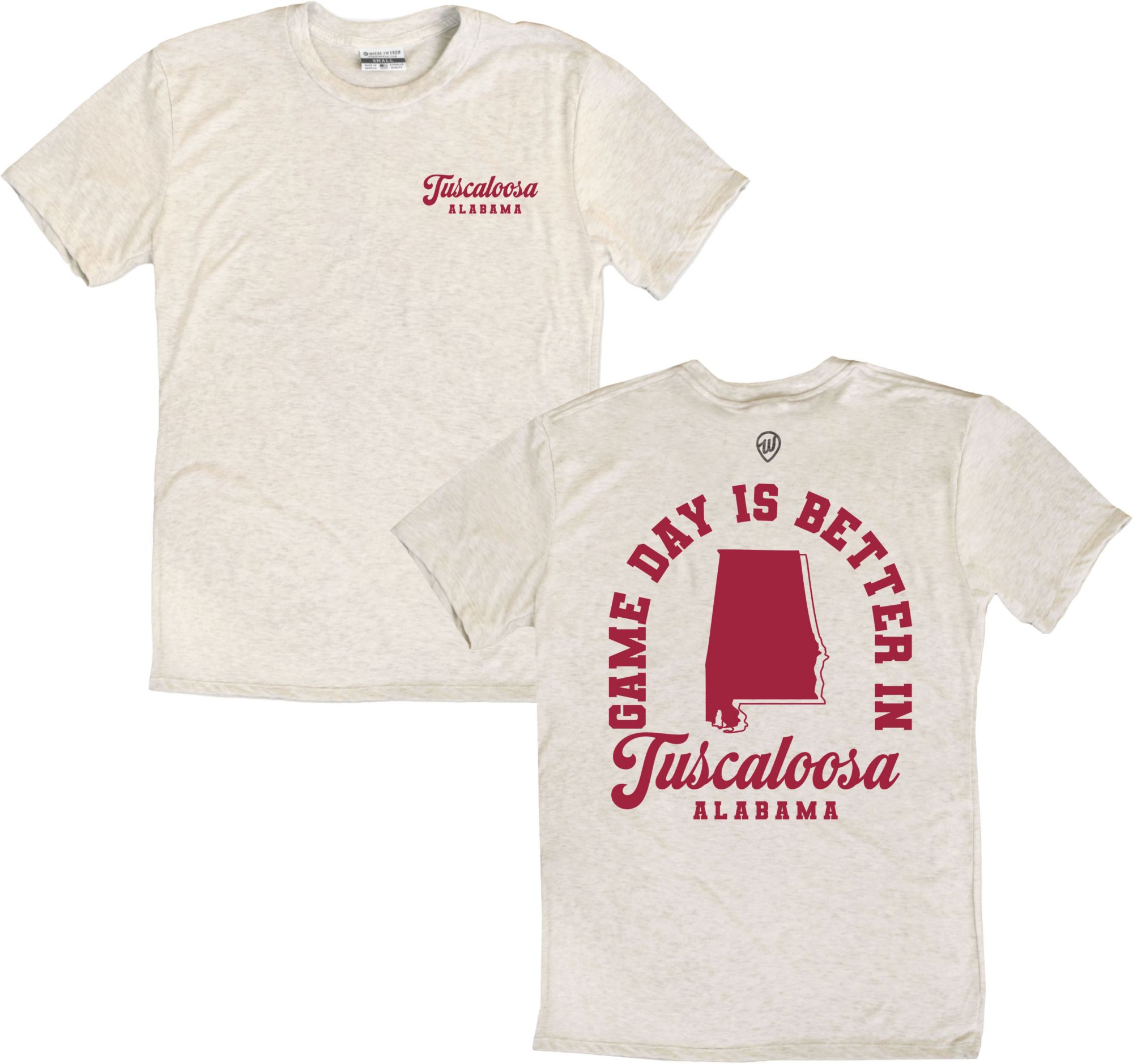 Where I'm From Men's Tuscaloosa Cream Game Day 2Hit T-Shirt