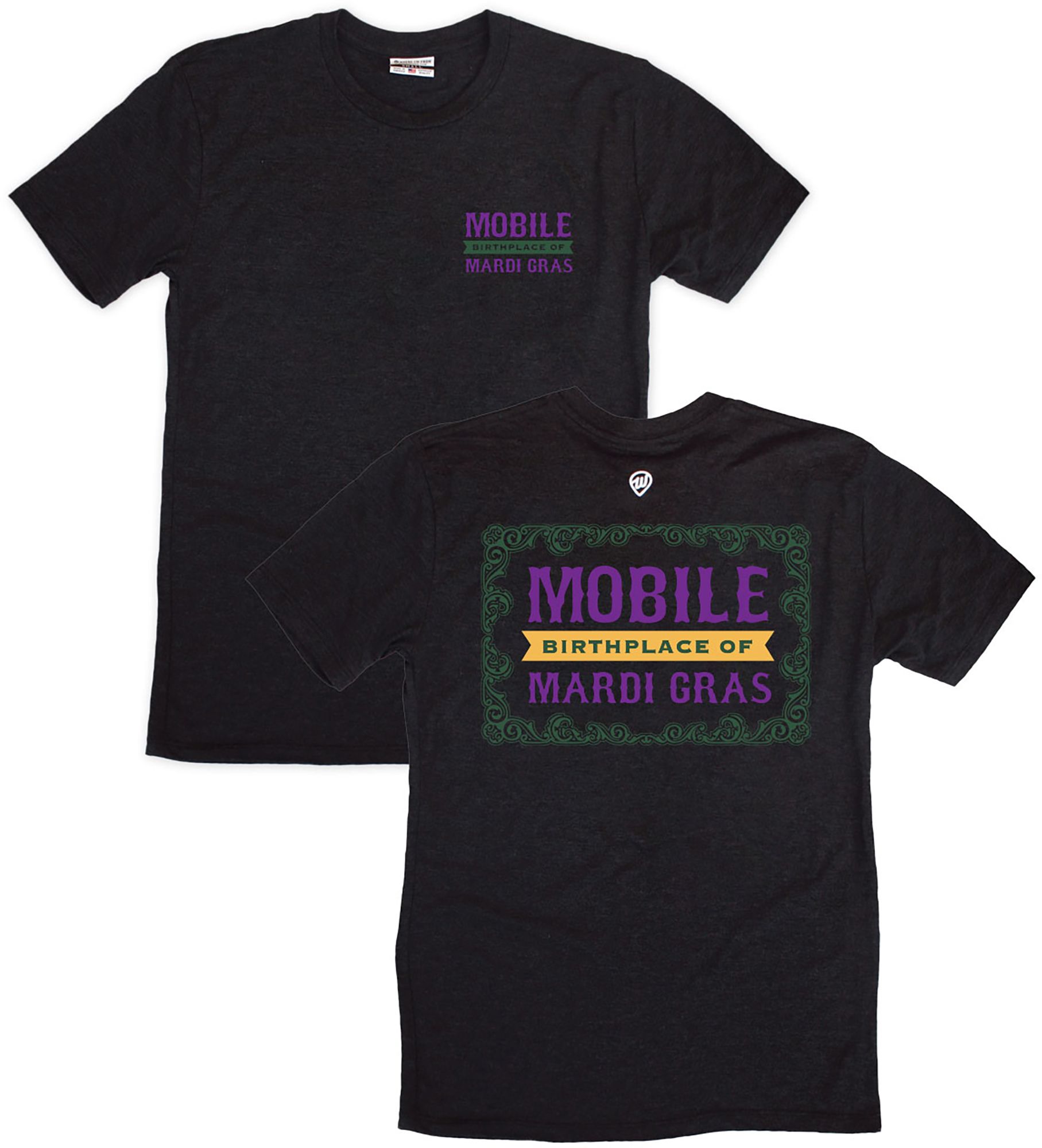 Where I'm From Men's Mobile Black Mardi Gras T-Shirt