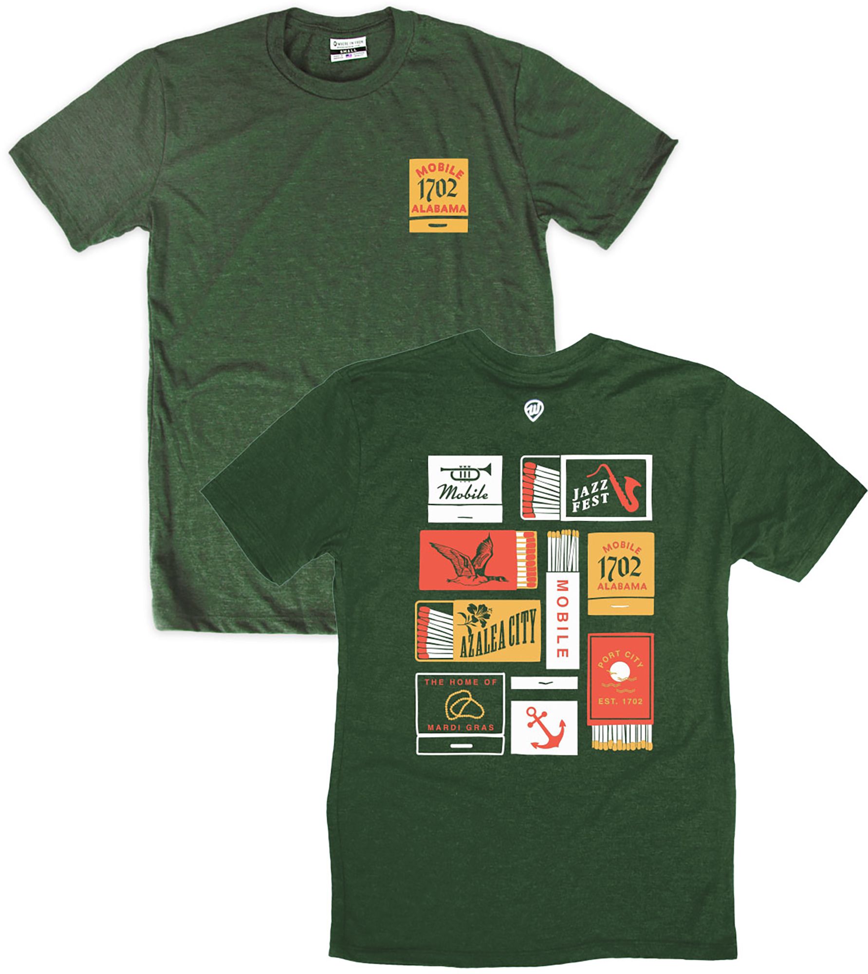 Where I'm From Men's Mobile Green Tags 2Hit T-Shirt