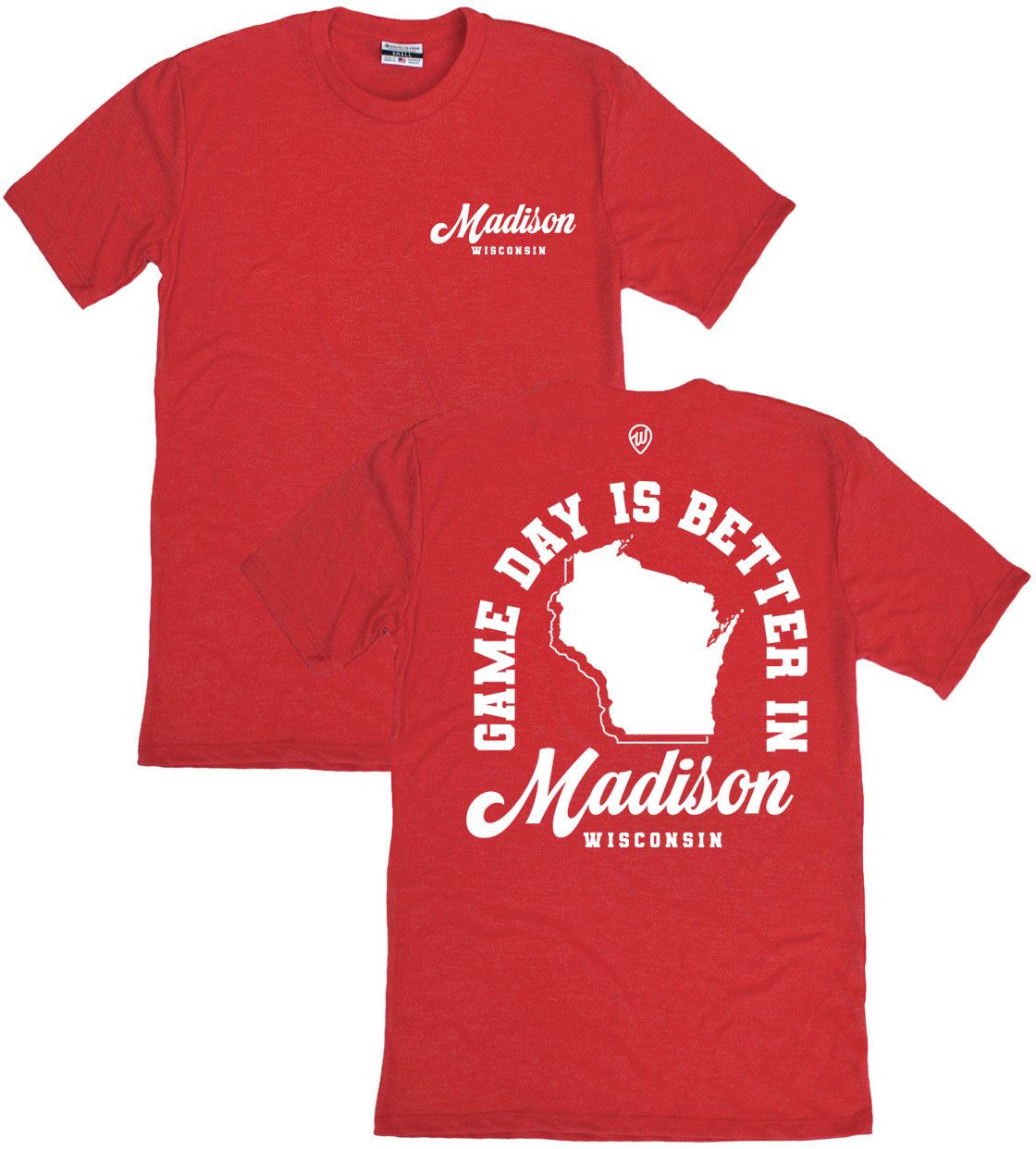 Where I'm From Men's Madison Red Game Day 2Hit T-Shirt