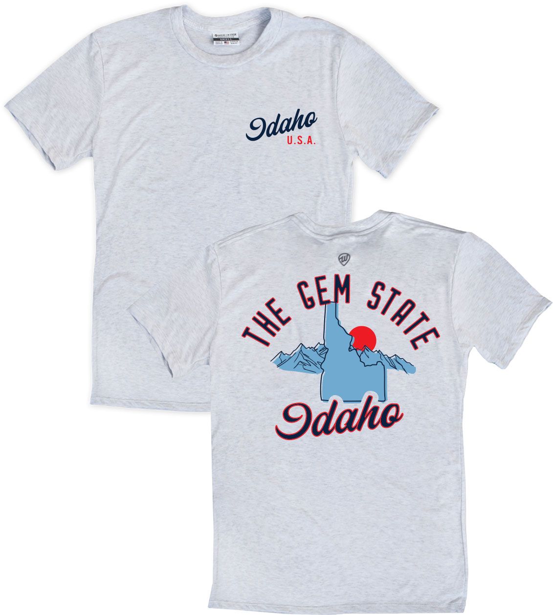 Where I'm From Men's Idaho White Skyline 2 Hit T-Shirt