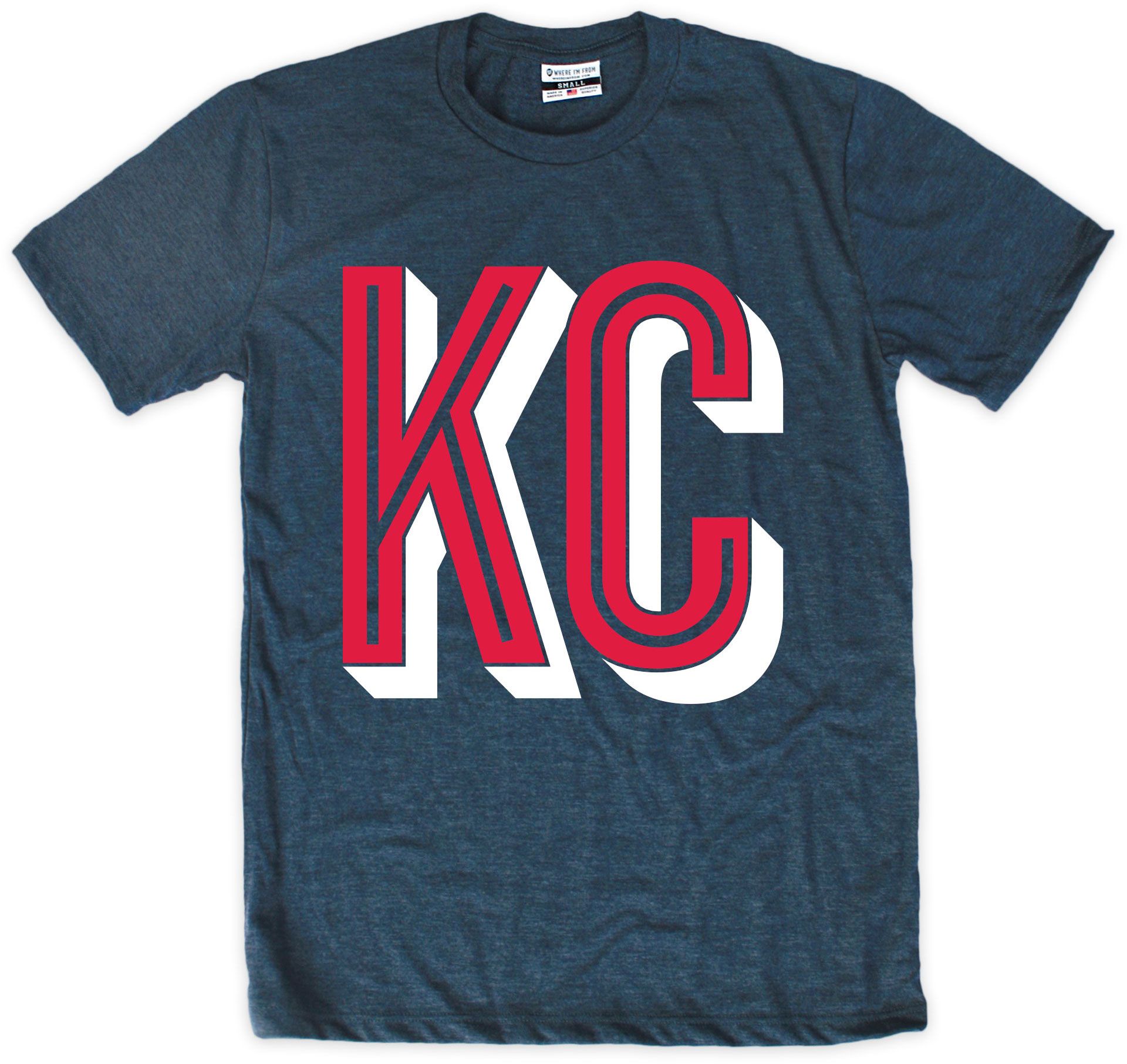 Where I'm From Men's Kansas City Navy Area Code T-Shirt