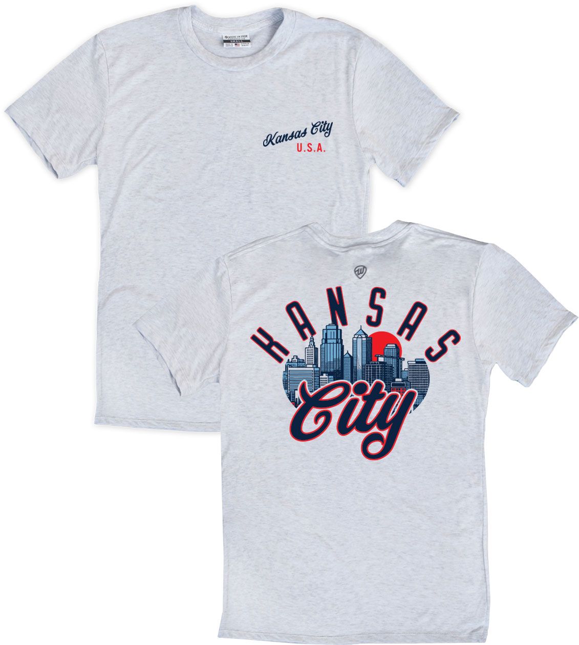 Where I'm From Men's Kansas City White Skyline 2 Hit T-Shirt