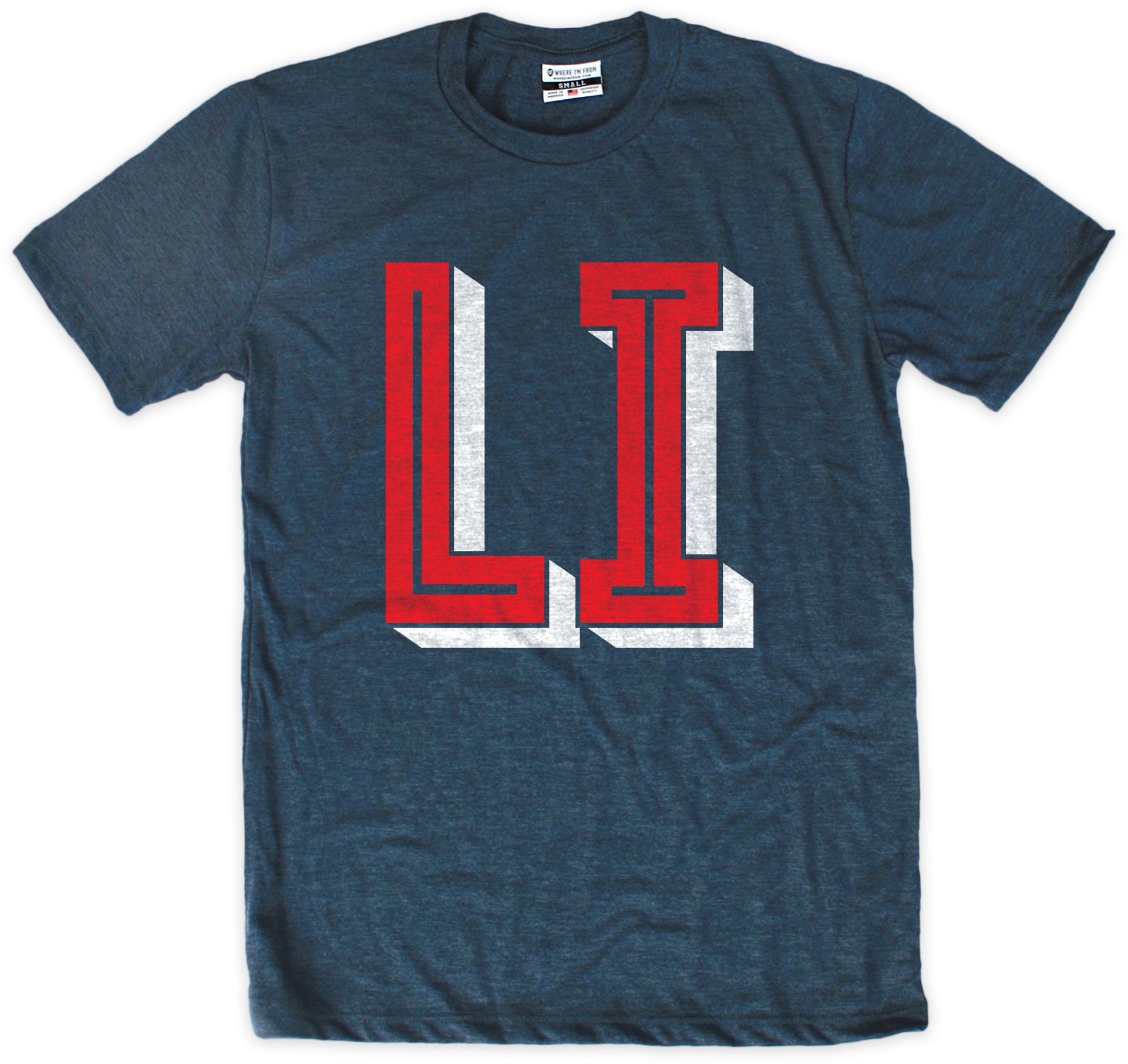 Where I'm From Men's Long Island Navy Area Code T-Shirt