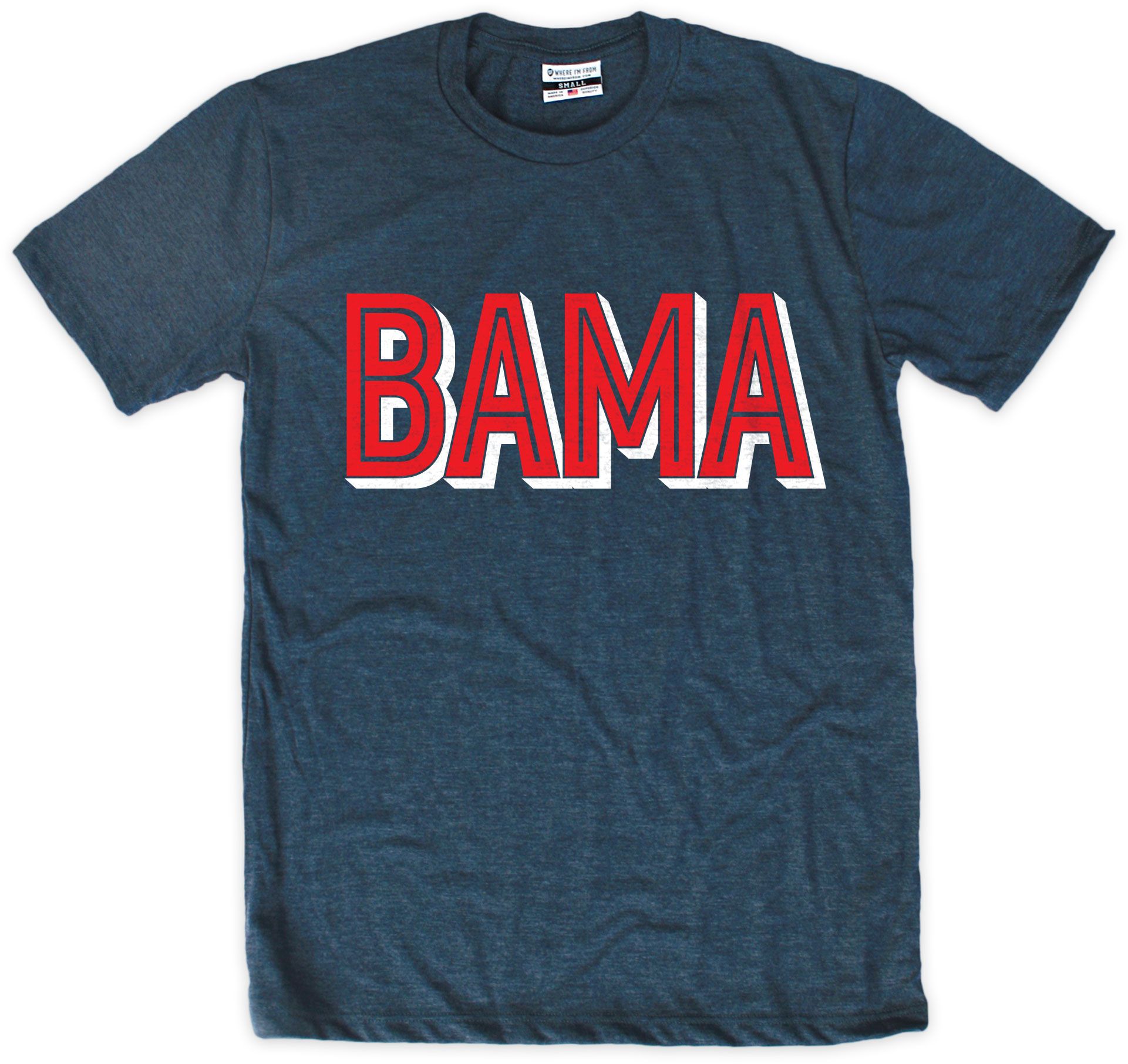 Where I'm From Men's Alabama Navy Area Code T-Shirt