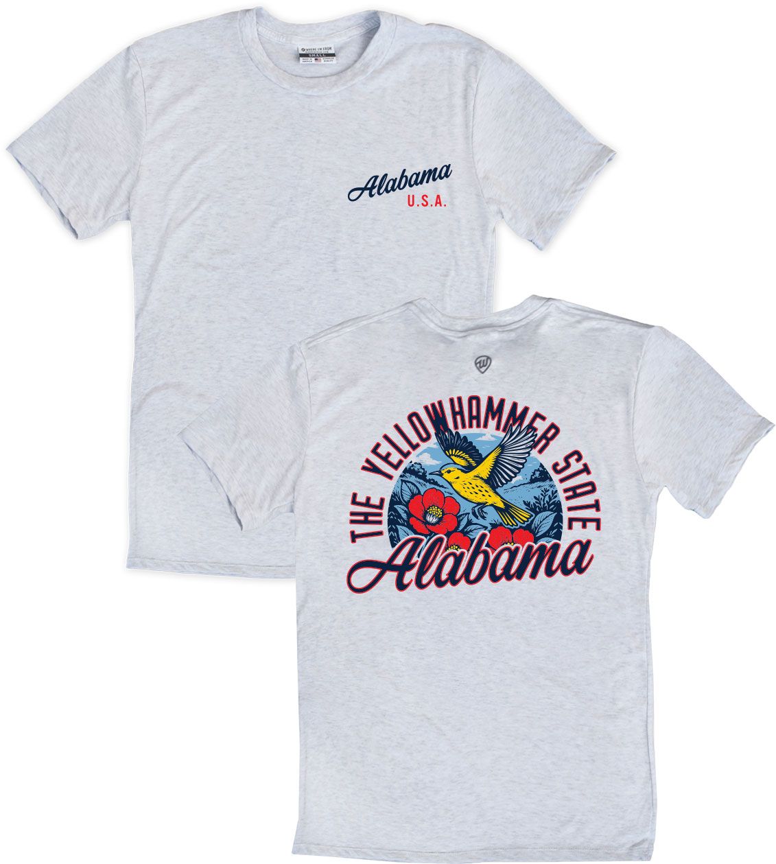 Where I'm From Men's Alabama White Skyline 2 Hit T-Shirt