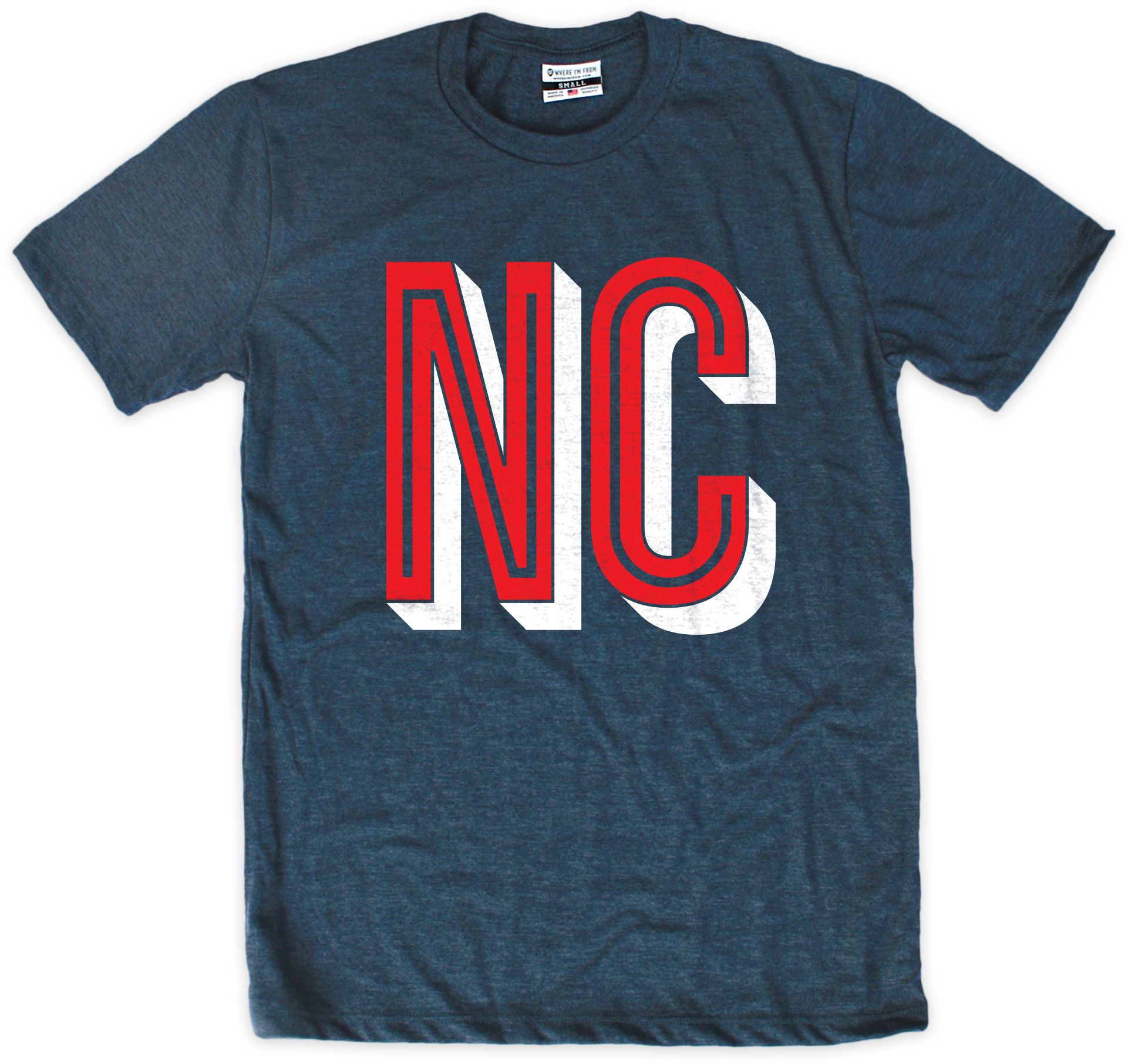 Where I'm From Men's North Carolina Navy Area Code T-Shirt