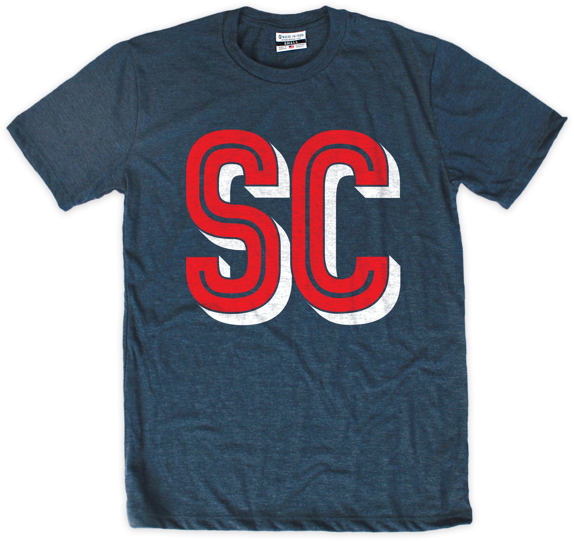 Where I'm From Men's South Carolina Navy Area Code T-Shirt