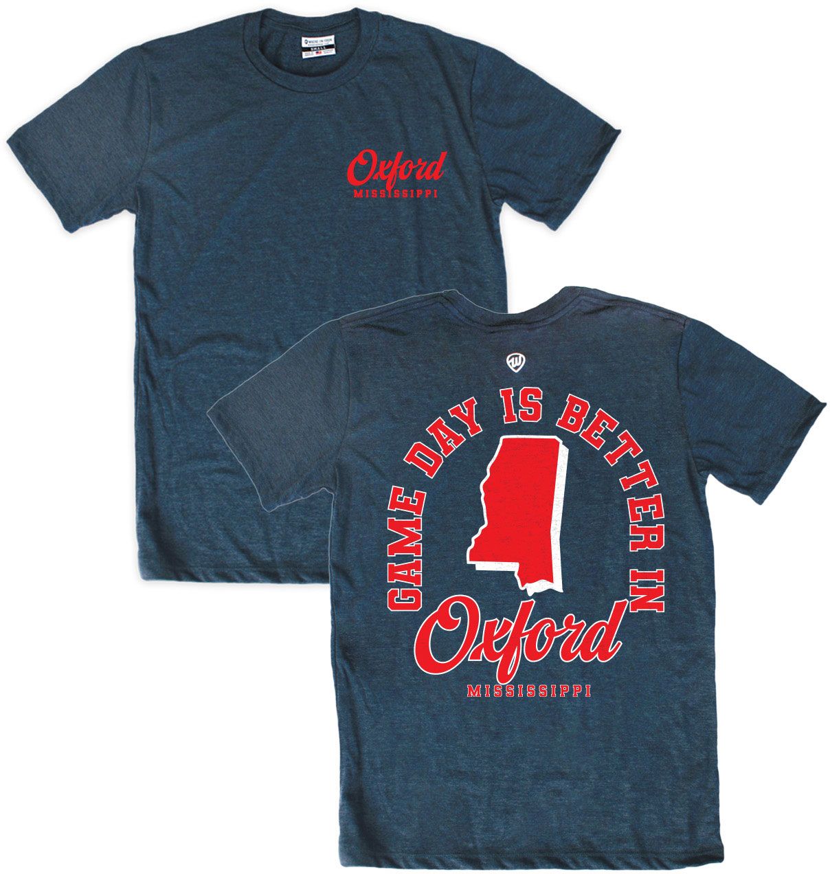 Where I'm From Men's Mississippi Navy Game Day 2Hit T-Shirt