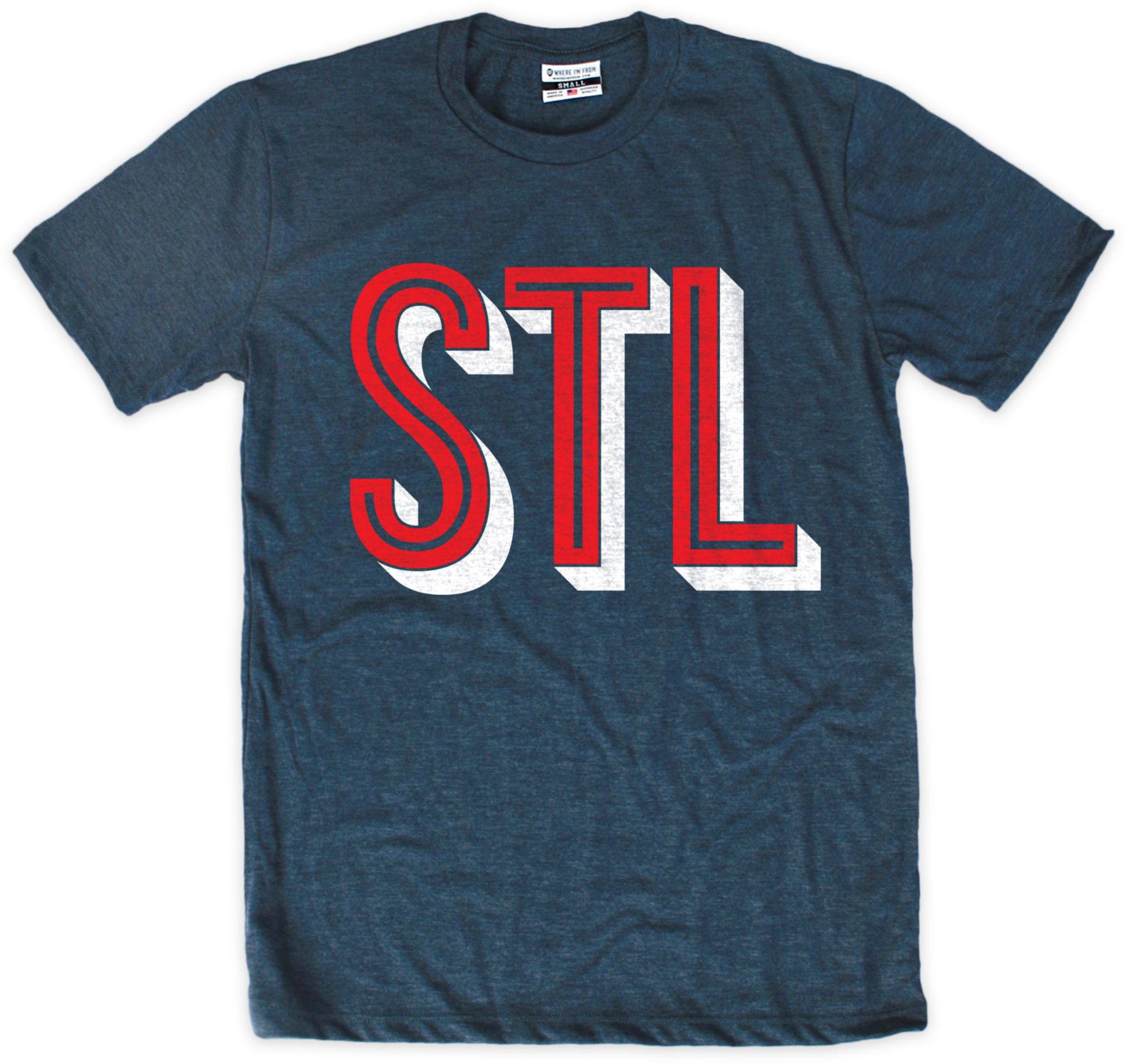 Where I'm From Men's St. Louis Navy Area Code T-Shirt