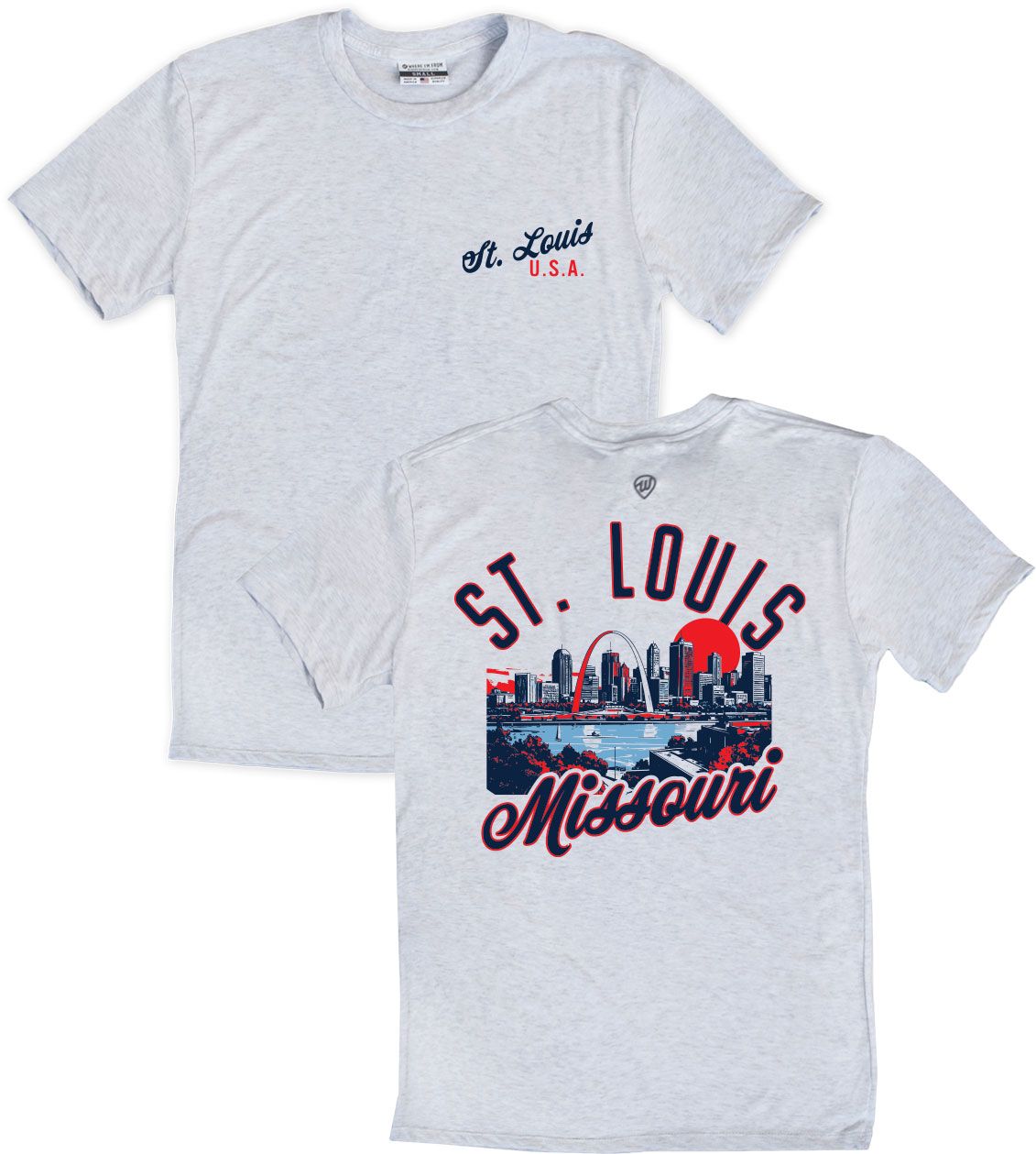 Where I'm From Men's St. Louis White Skyline 2 Hit T-Shirt