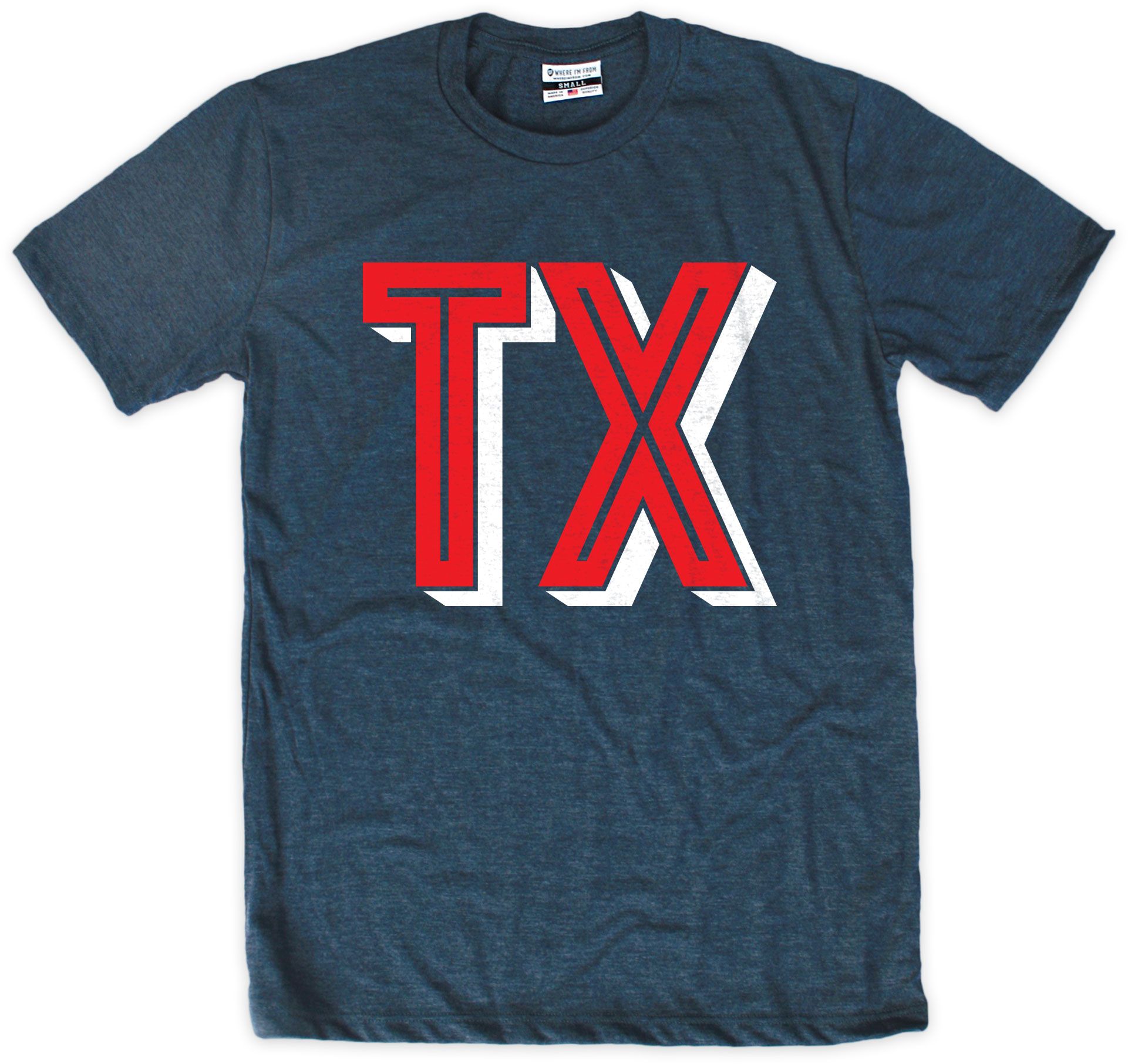 Where I'm From Men's Texas Navy Area Code T-Shirt