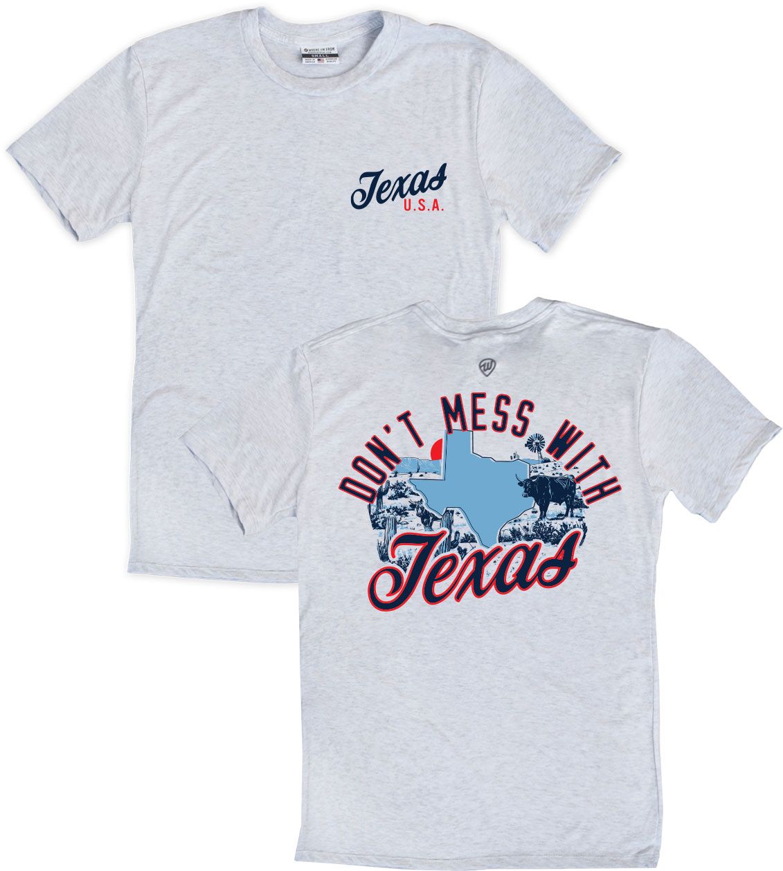 Where I'm From Men's Texas White Skyline 2 Hit T-Shirt