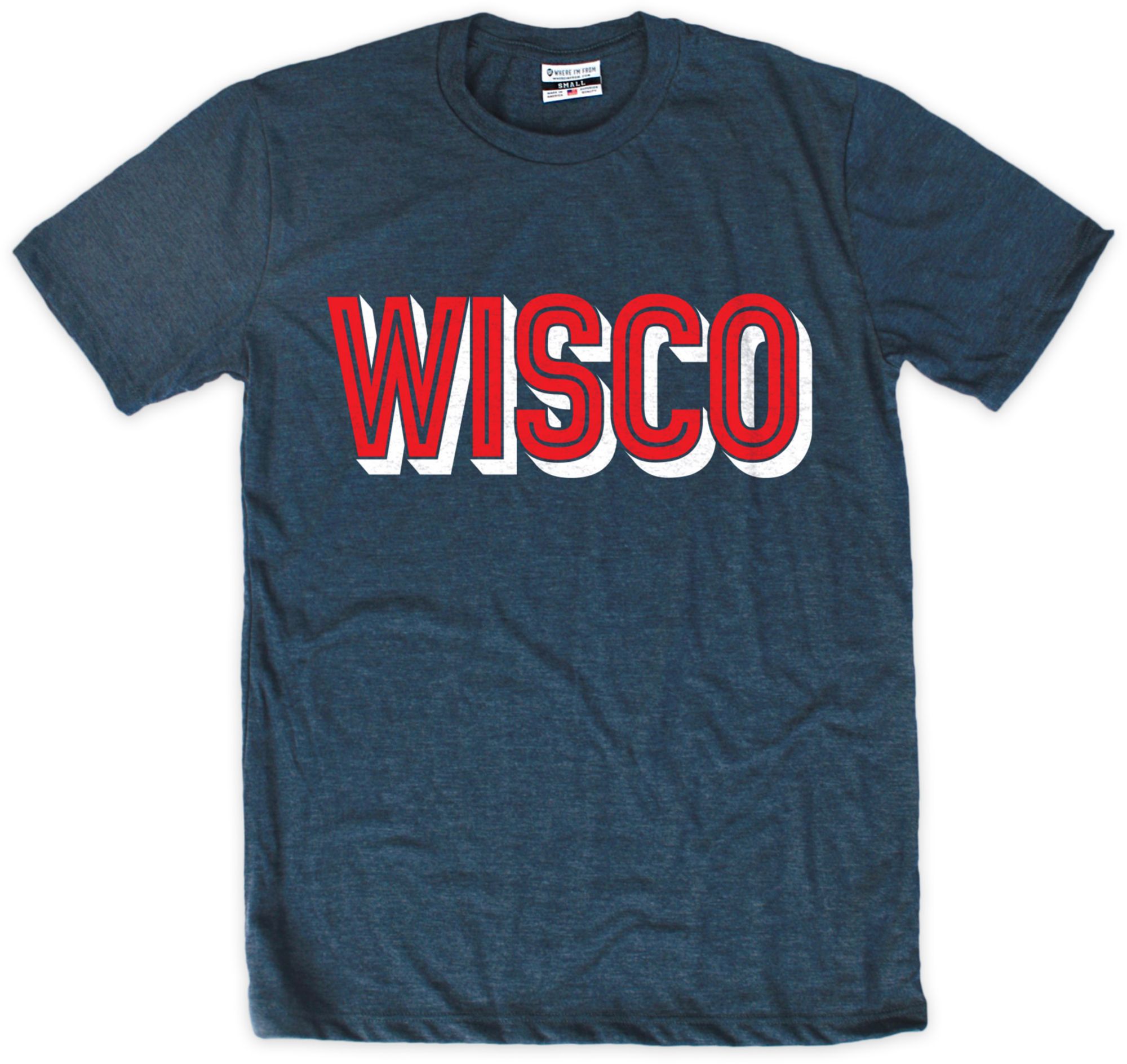 Where I'm From Men's Wisconsin Navy Area Code T-Shirt