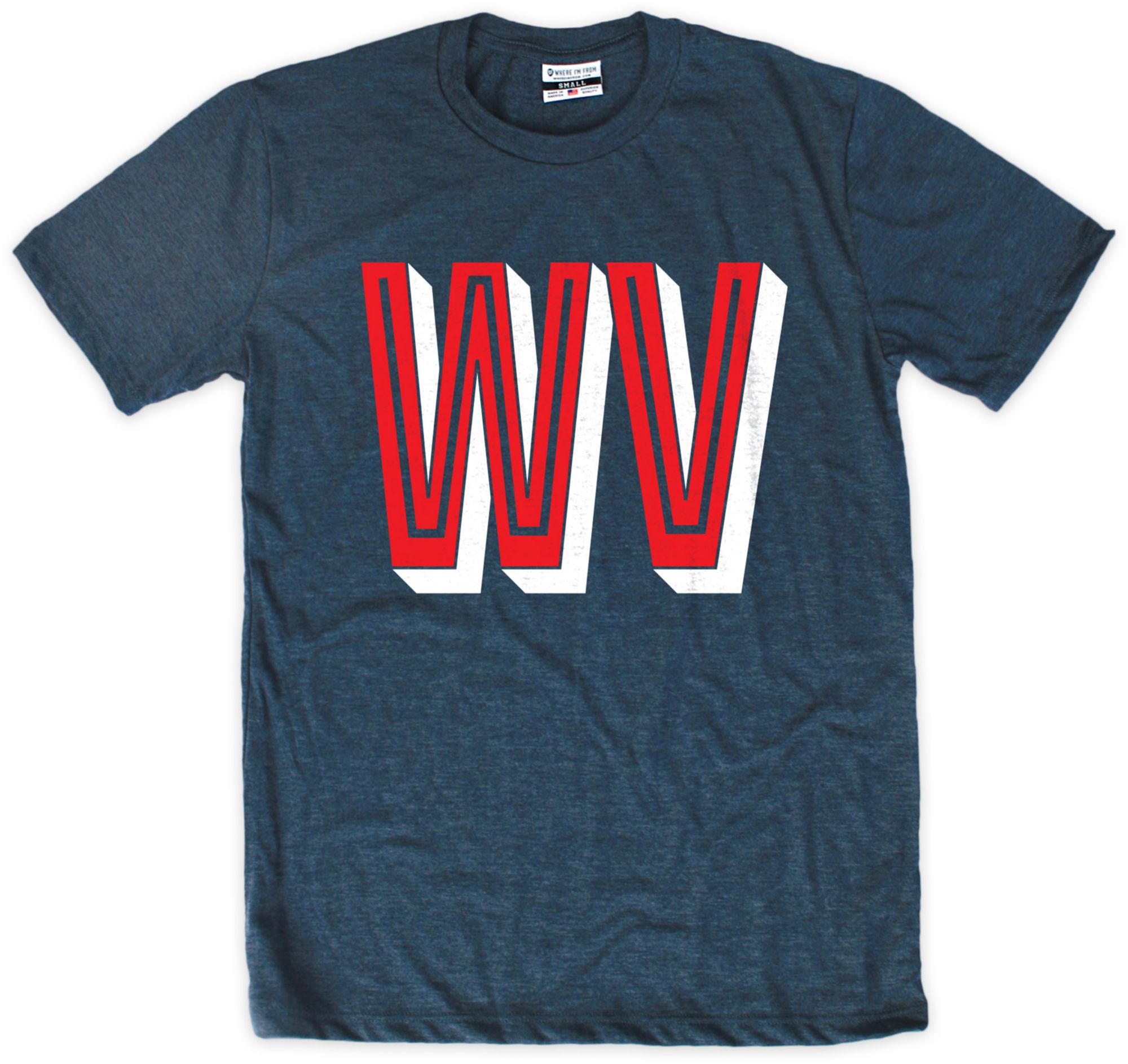 Where I'm From Men's West Virginia Navy Area Code T-Shirt