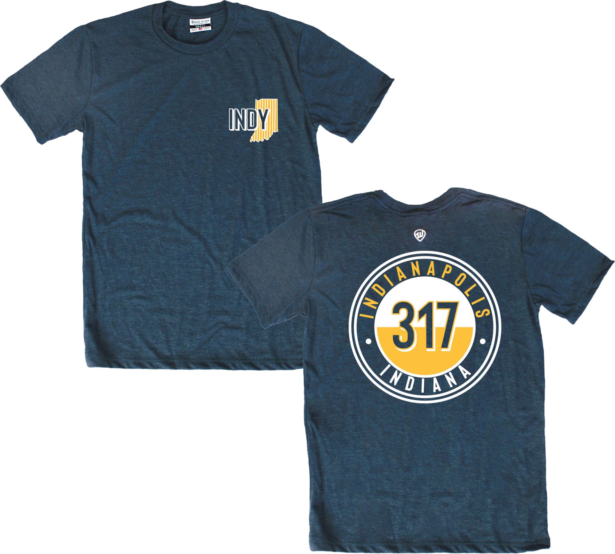 Where I'm From Men's Indiana Navy 2Hit T-Shirt