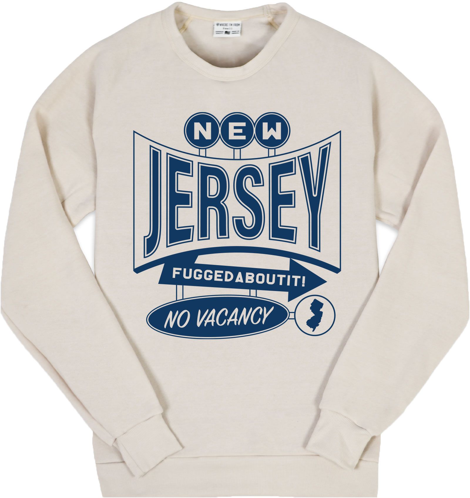 Where I'm From Men's New Jersey Cream Hotel Crewneck Sweatshirt
