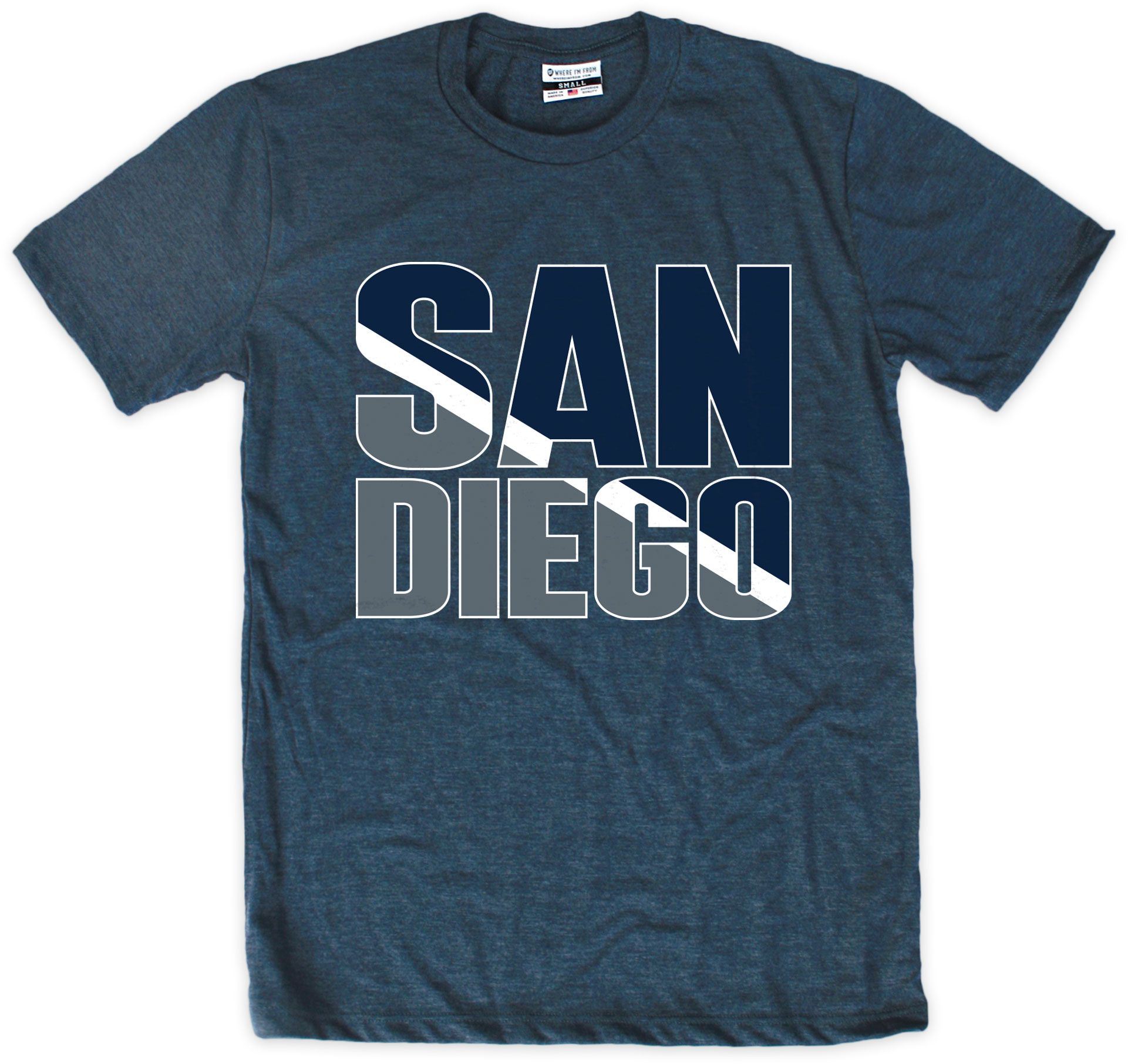 Where I'm From Men's San Diego Navy Stripe T-Shirt