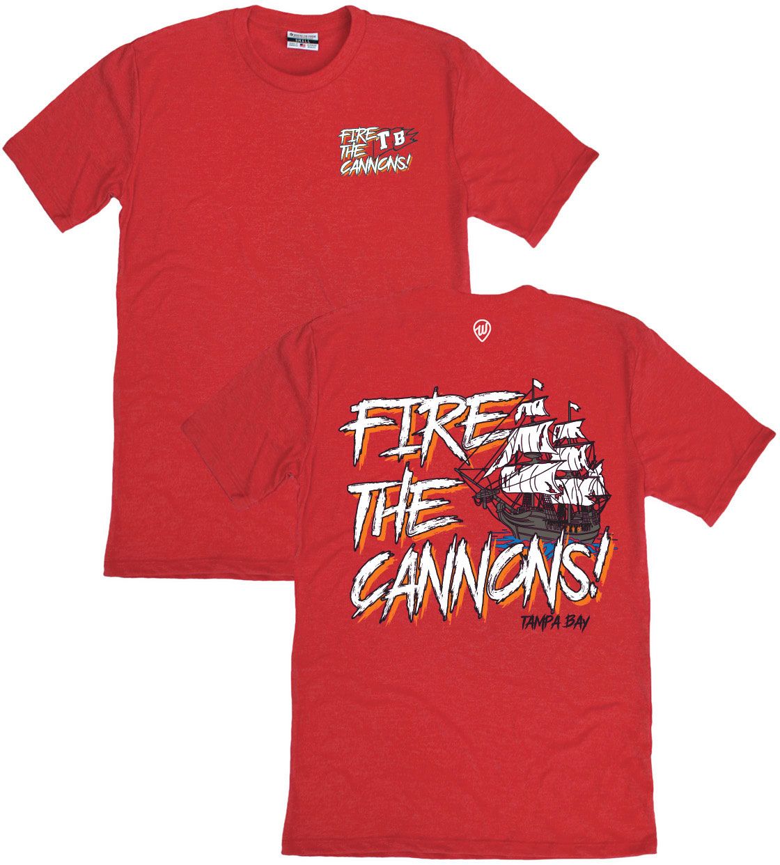 Where I'm From Men's Tampa Bay Red Cannon 2-Hit Short Sleeve T-Shirt
